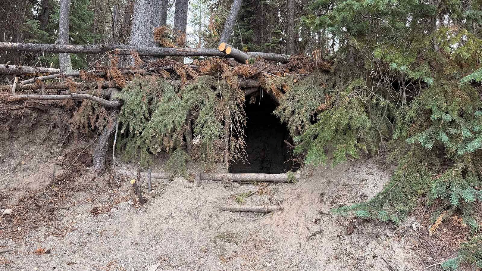 Christy Risley of Spokane, Washington, was walking around Grant Village with her dog when she found a sizable — and illegal — "Hobbit hole" dug into the side of a sandy hill along Yellowstone Lake.