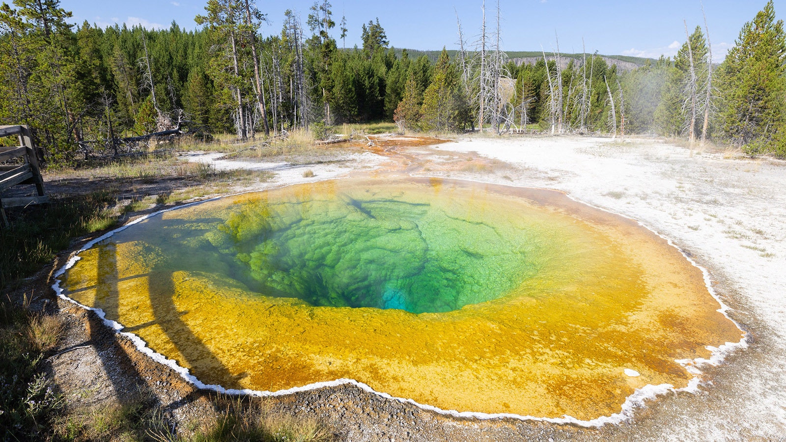 Morning light at Morning Glory Pool in 2022.
