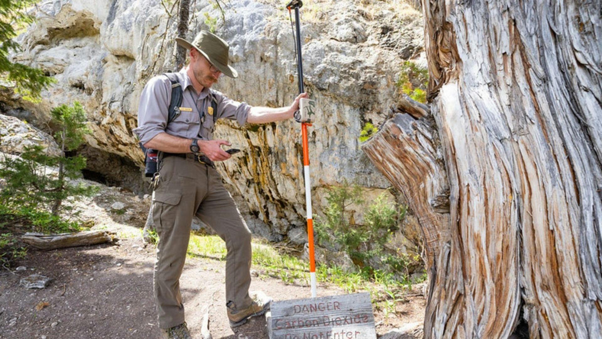 Ranger Alex Zaideman works in Yellowstone. Like other industries around the U.S., the national park is having trouble finding enough workers to fill open jobs at Yellowstone.