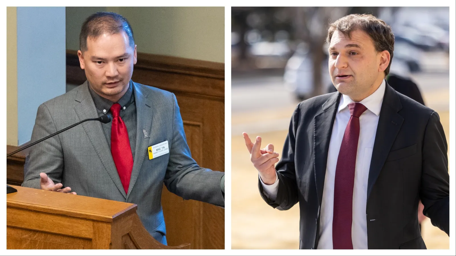 State Rep. Mike Yin, D-Jackson, left, and Secretary of State Chuck Gray.
