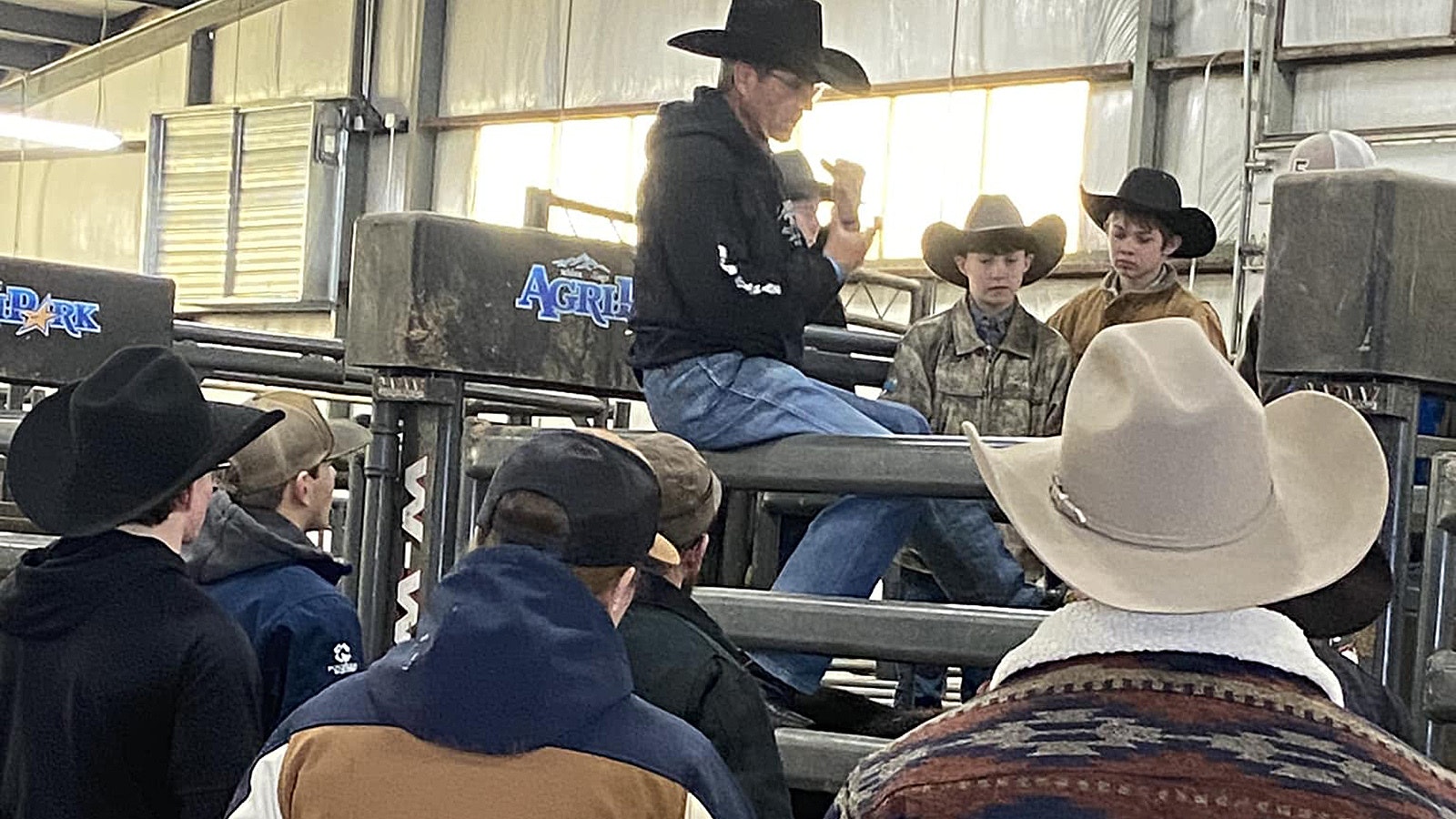 Young students at Best of the Rest Steer Riders in Sheridan learn the fine points of roughtstock riding and staying on steers.