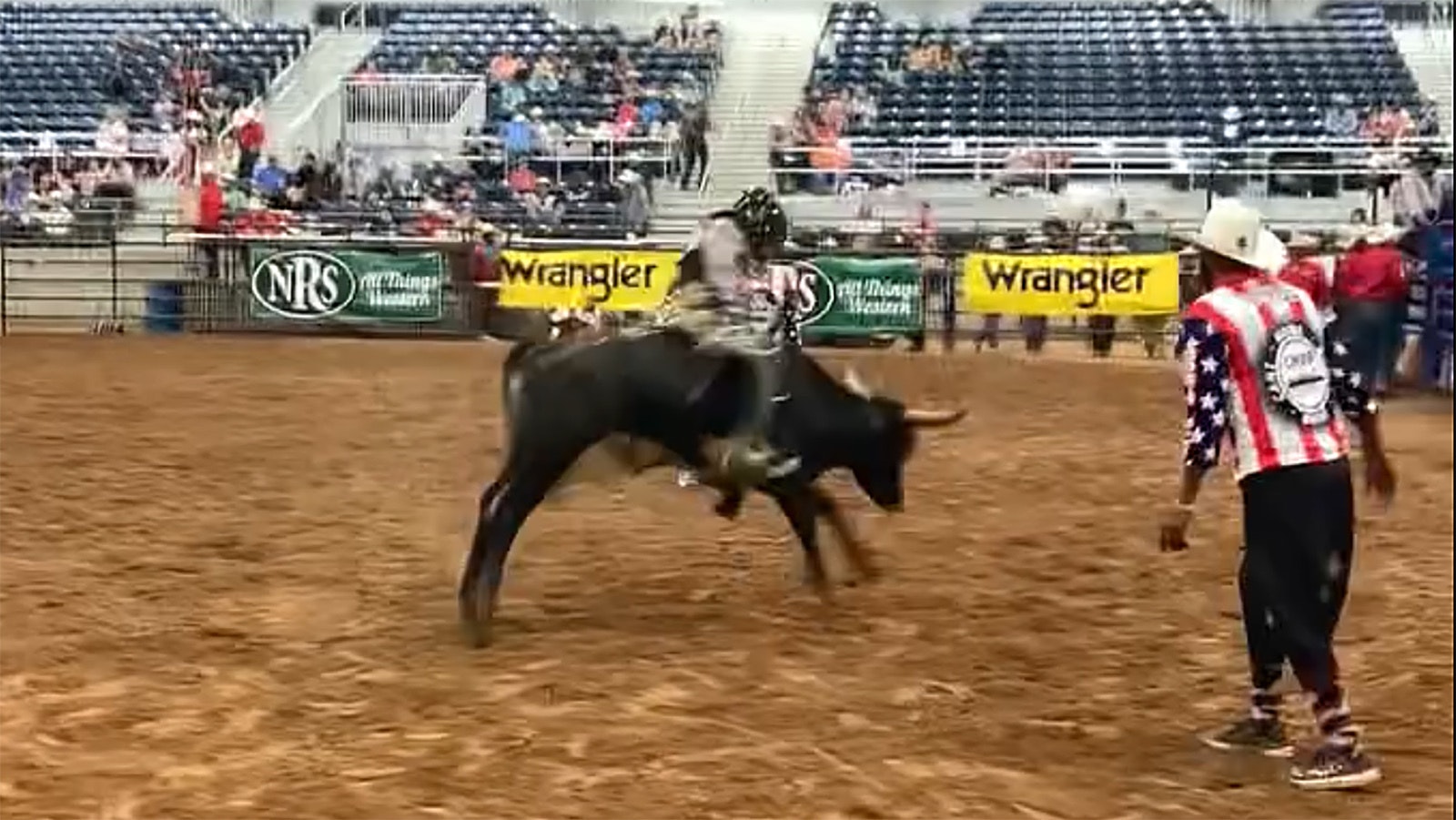 A Best of the Rest steer rider competes.