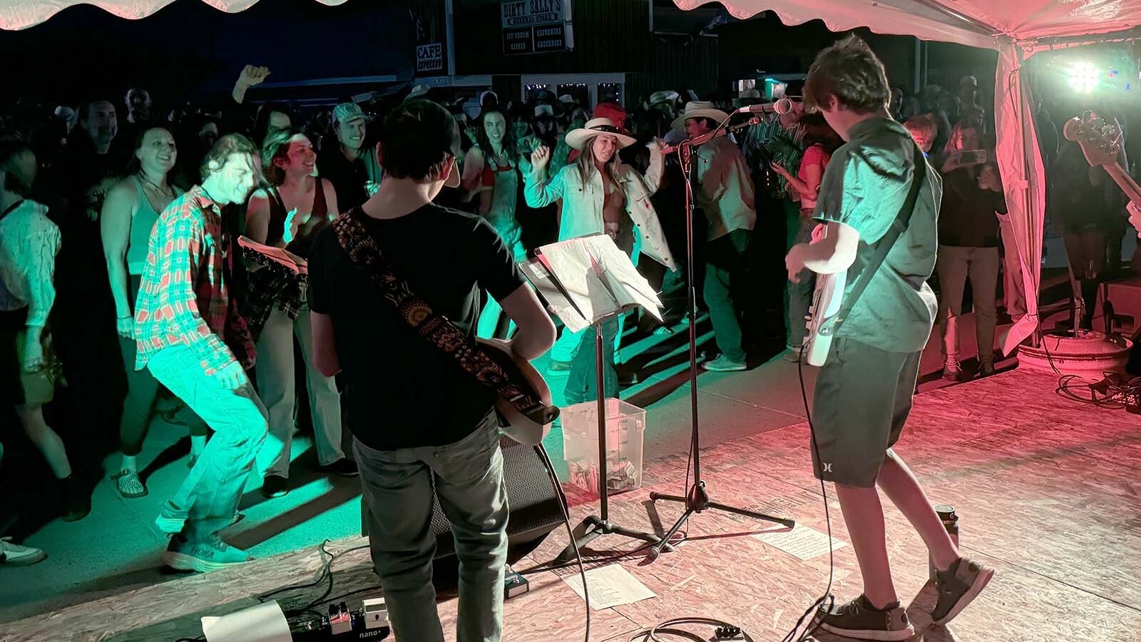 Liam and Layne Jordan perform at the Ten Sleep Fourth of July street dance.