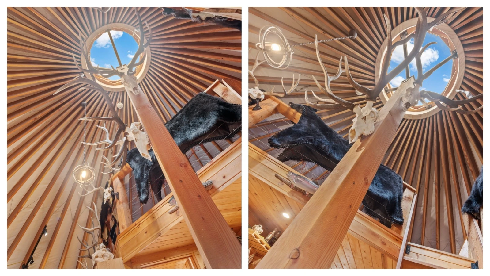 Inside the luxury connected yurts outside Pinedale, Wyoming.