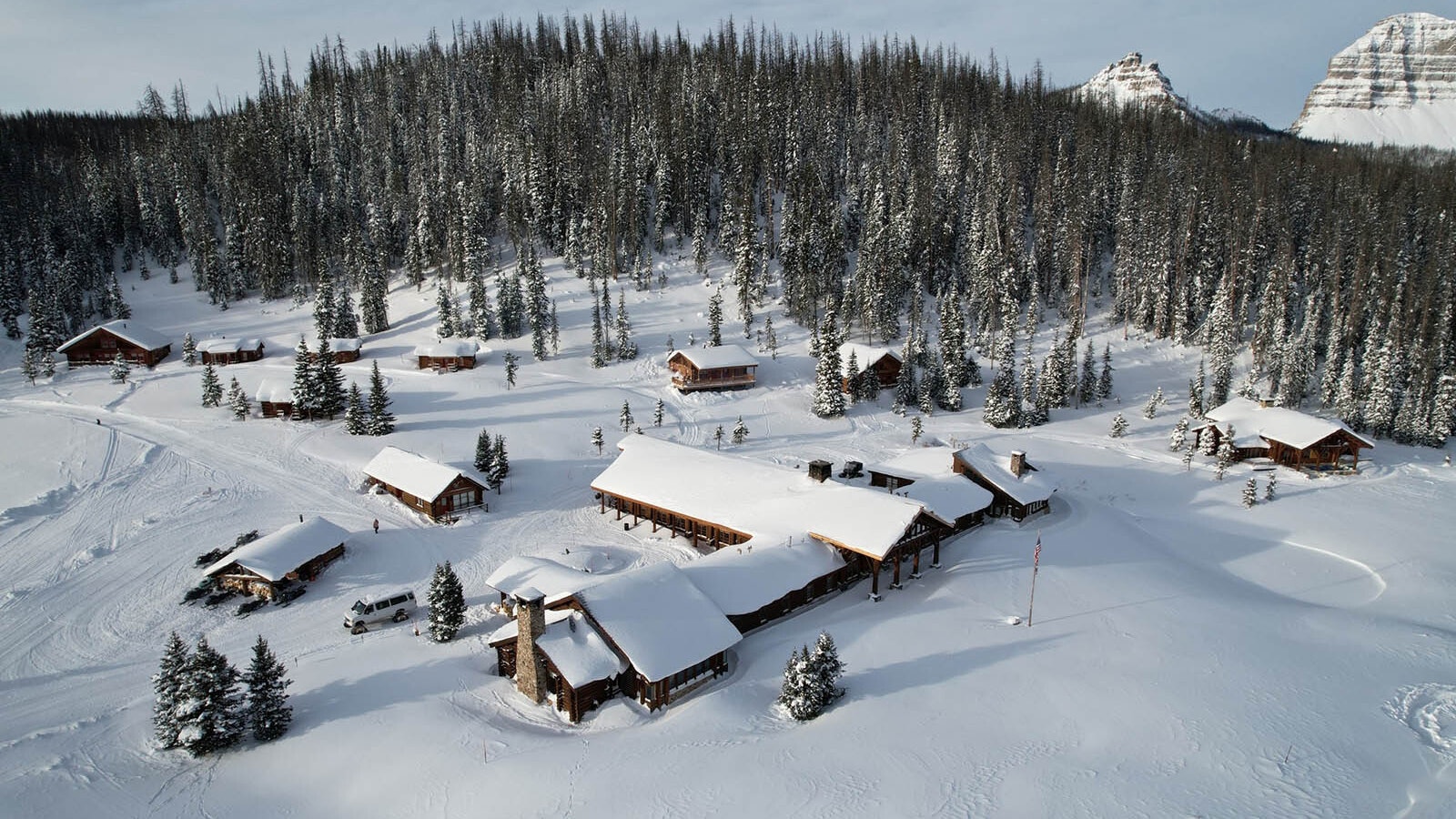 During Wyoming's legendary winters, Brooks Lake Lodge is a natural playground. But the only way to get there is in a snowcat or on a snowmobile.