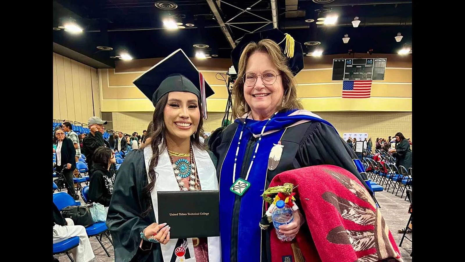 Zariah Whiteplume has just graduated with her pre-engineering degree from the United Tribes Technical College in Bismarck, North Dakota. Once she receives her electrical engineering degree, Whiteplume plans to return to the Wind River Reservation and help bridge her native culture with modern renewable resources. 