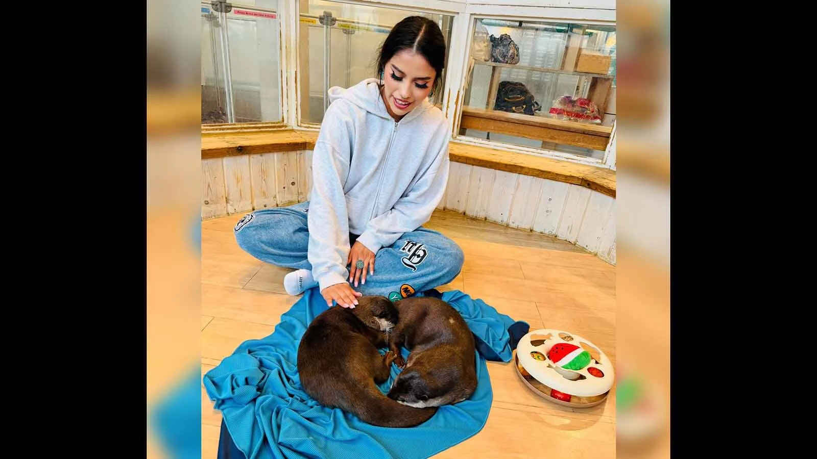 Electrical Engineering student, Zariah Whiteplume, keeps contacted to her culture through hoop dancing performances. Recently, she was invited to Tokyo to perform and while there, was able to visit an Otter Cafe. Otters, Whiteplume said, are often used in native regalia and it was special moment to be able to pet a live otter in Japan. 