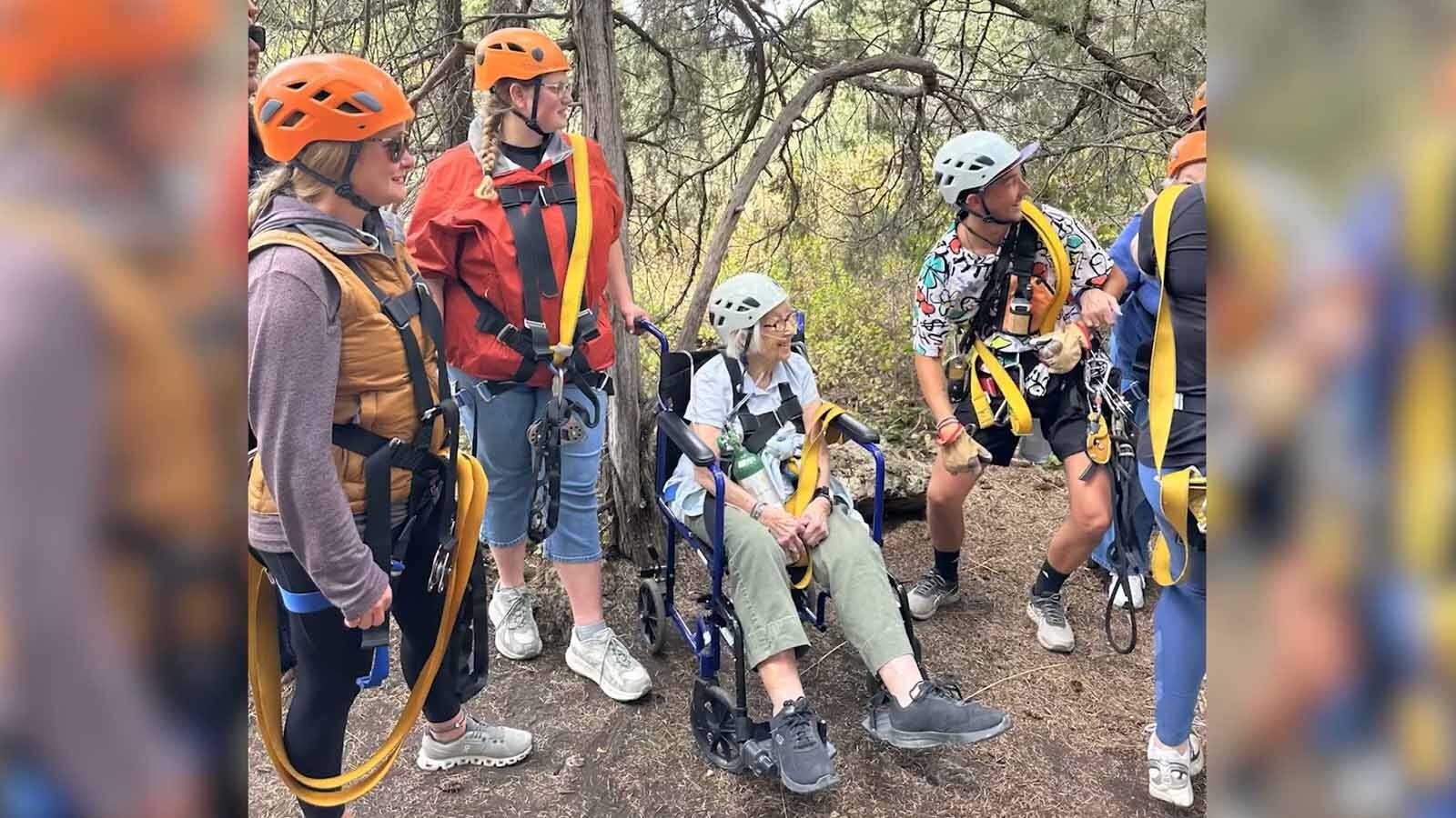 The Crossings assisting living resident Marklyn Lynn turned 100 this past spring, so as a late birthday presnent the facility arranged for her to check off her last bucket list item — to go ziplining.