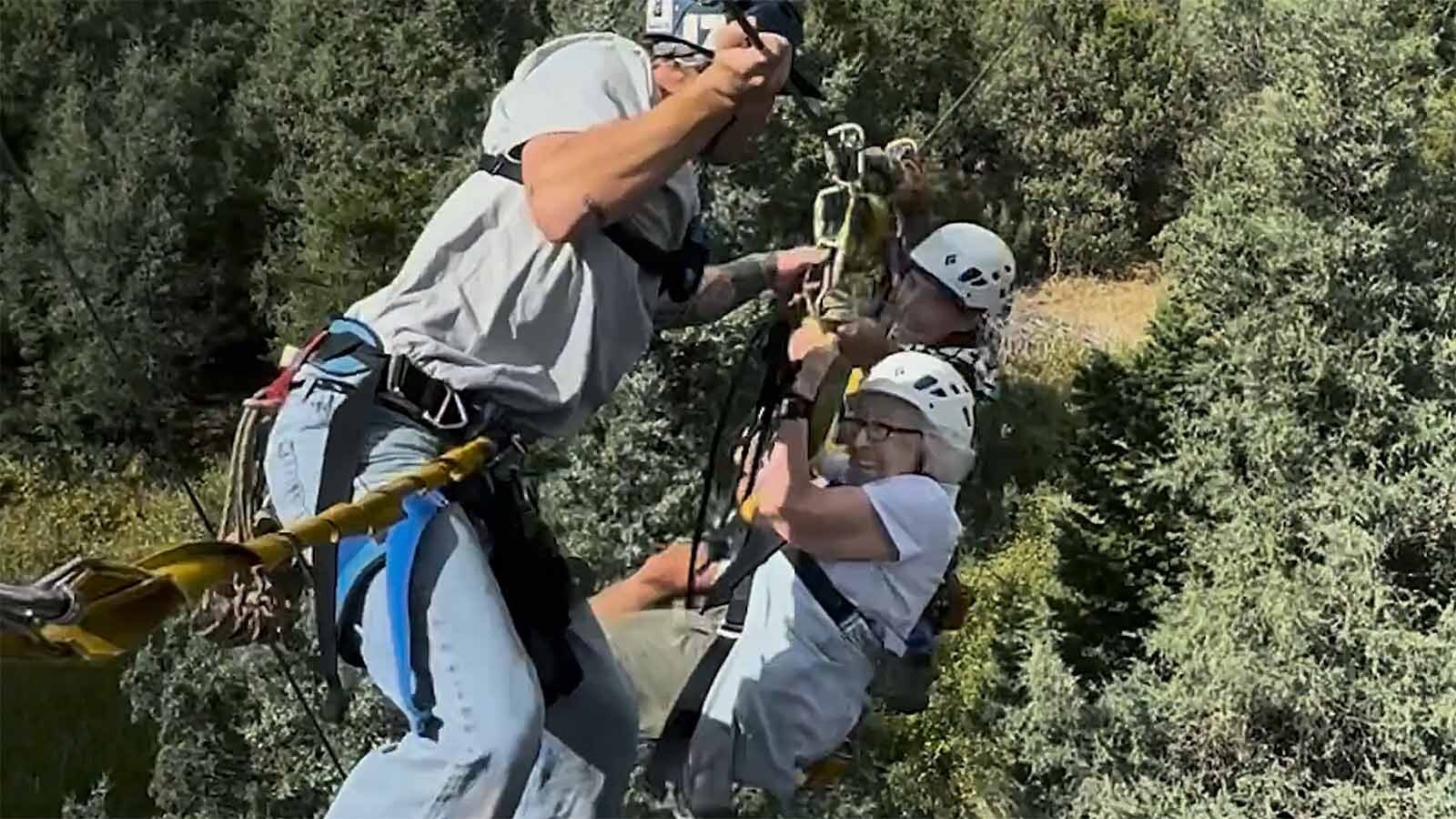 The Crossings assisting living resident Marklyn Lynn turned 100 this past spring, so as a late birthday presnent the facility arranged for her to check off her last bucket list item — to go ziplining.