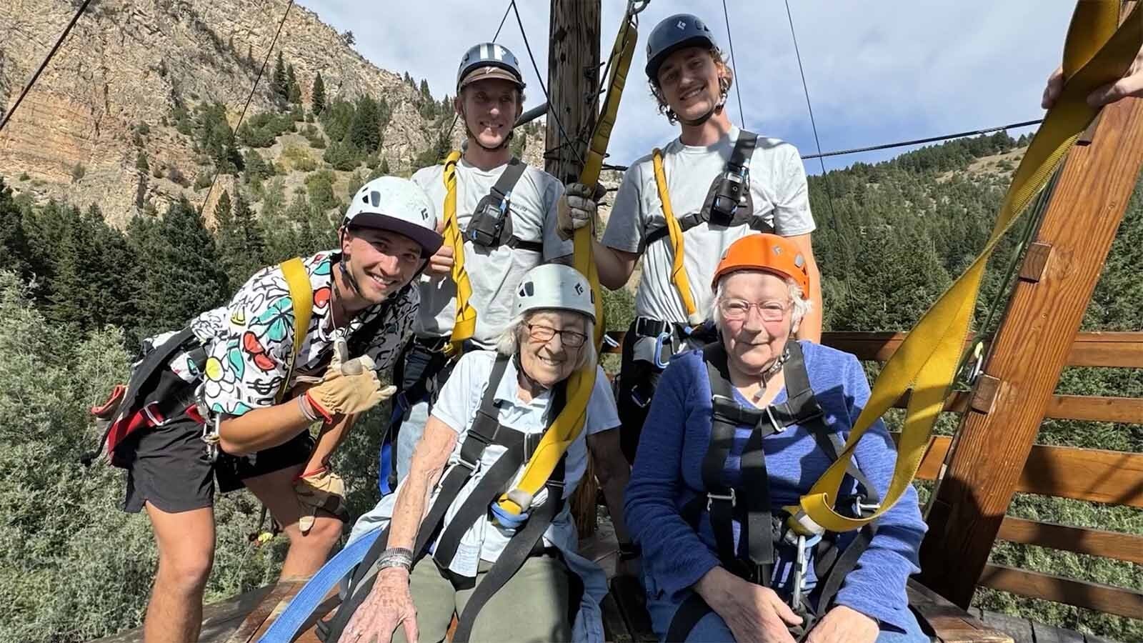 The Crossings assisting living resident Marklyn Lynn turned 100 this past spring, so as a late birthday presnent the facility arranged for her to check off her last bucket list item — to go ziplining.