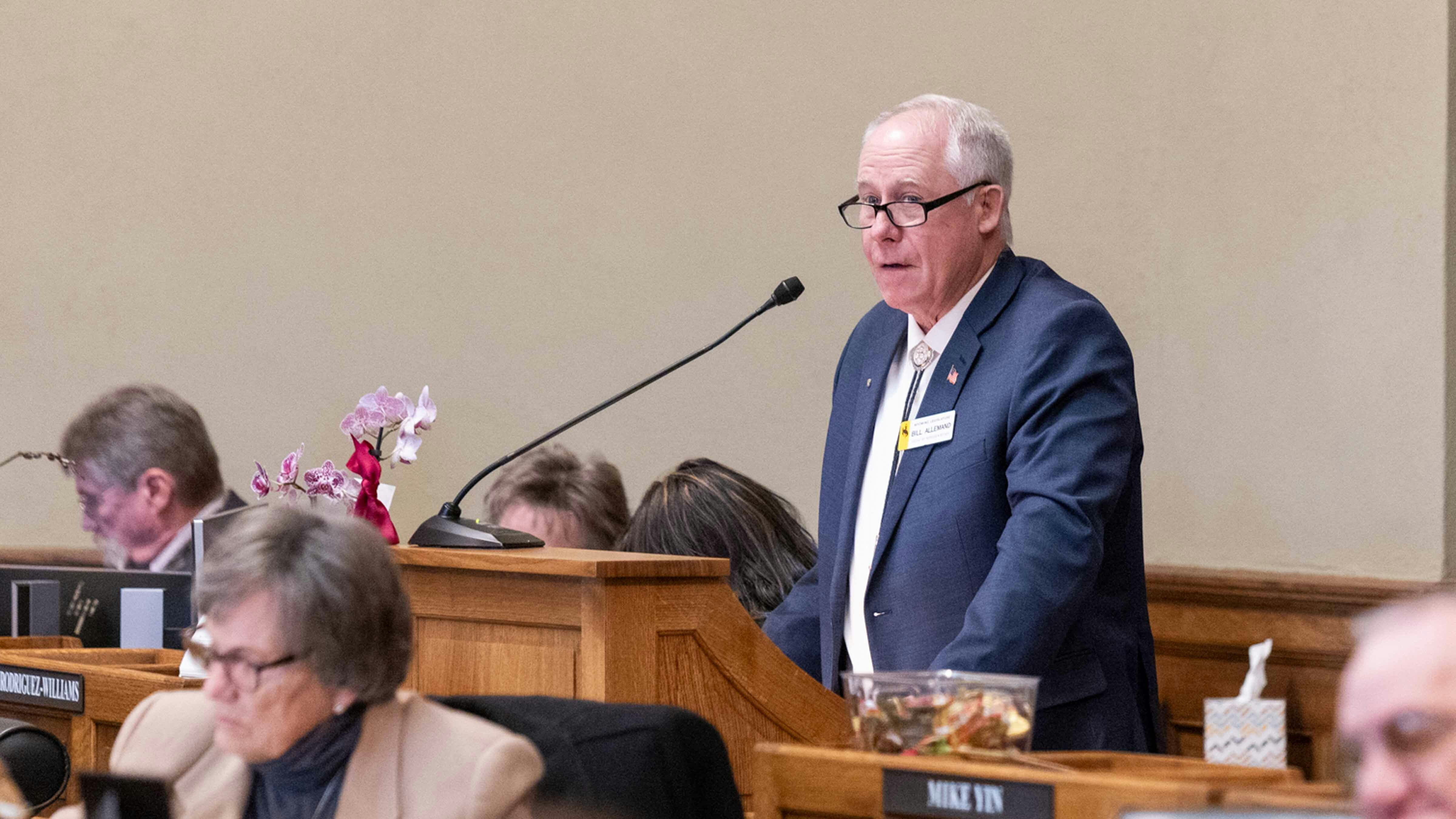 Rep. Bill Allemand made an impassioned pitch Tuesday for House Joint Resolution 3, a proposed constitutional amendment that would have required an affirmative vote of the people before any high-level radioactive waste or spent nuclear fuel could be stored in Wyoming. The measure failed.