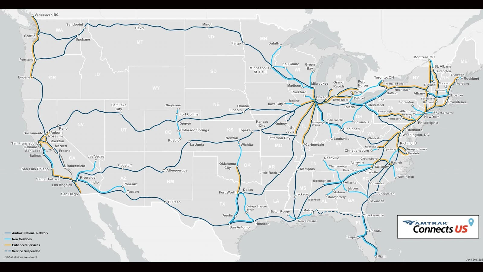 Amtrak map