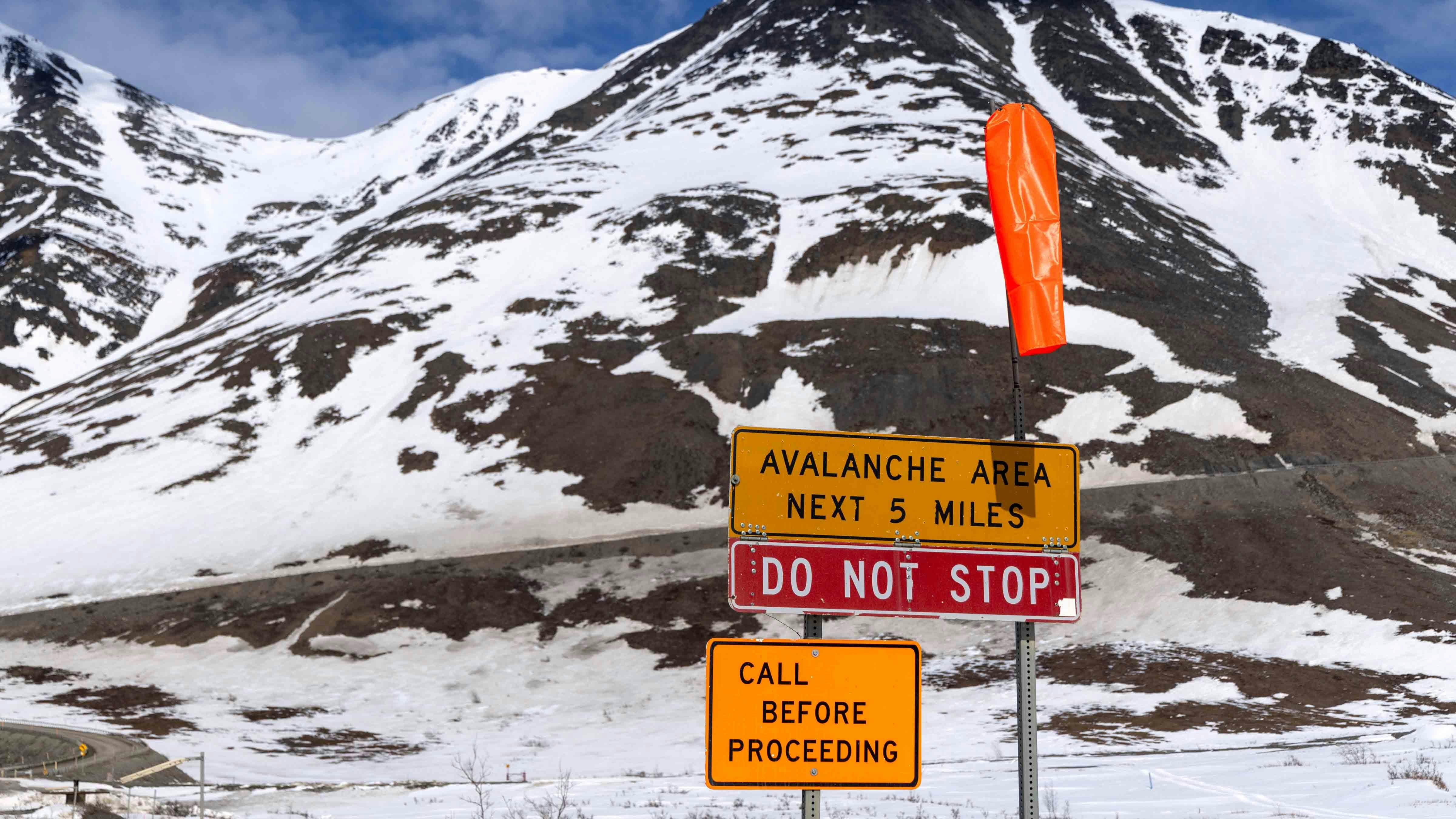 FILE PHOTO: Avalanche signs