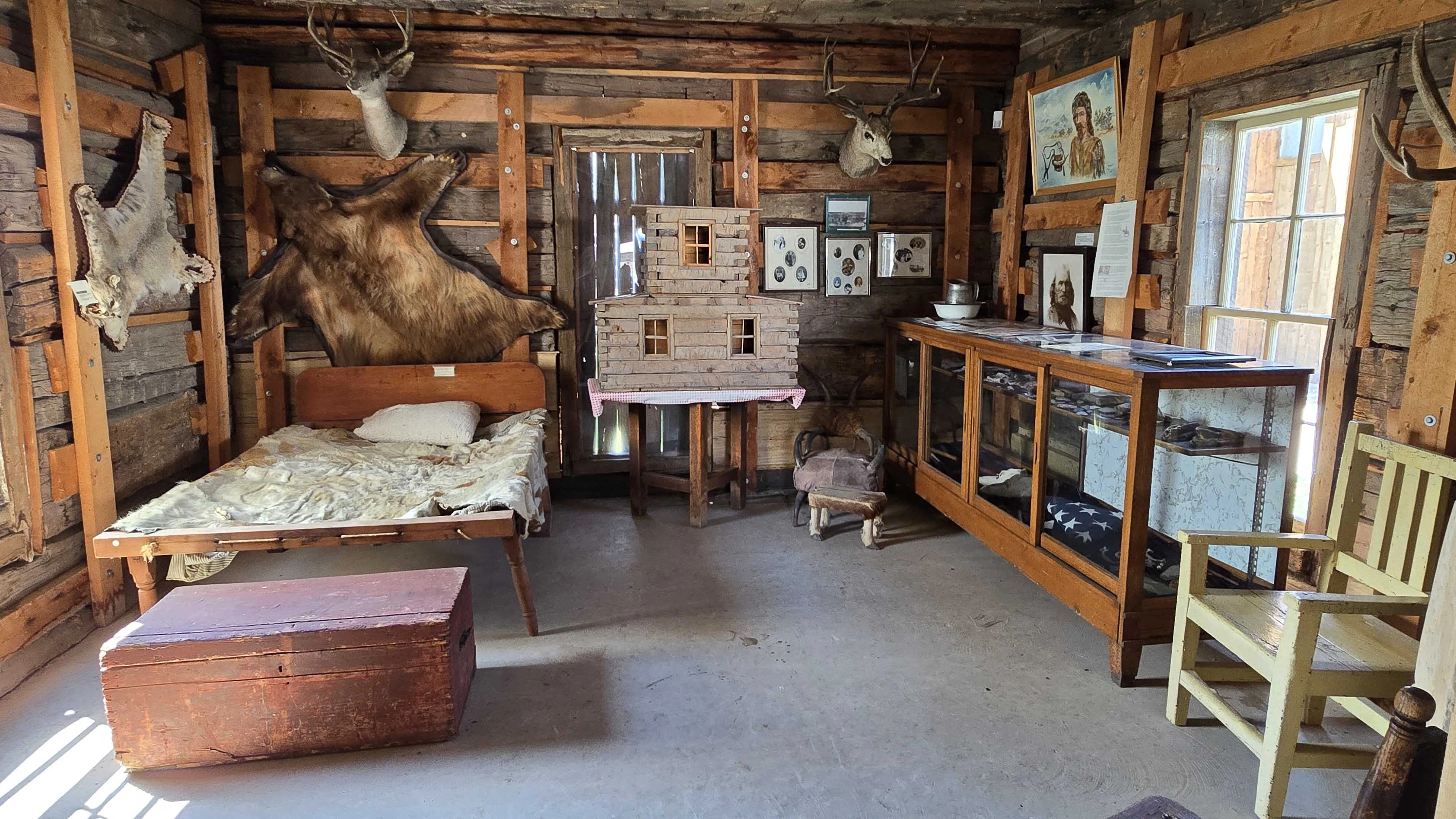 Artifacts and reproductions from the Mountain Man Era help tell the story of Jim Baker's life and times.