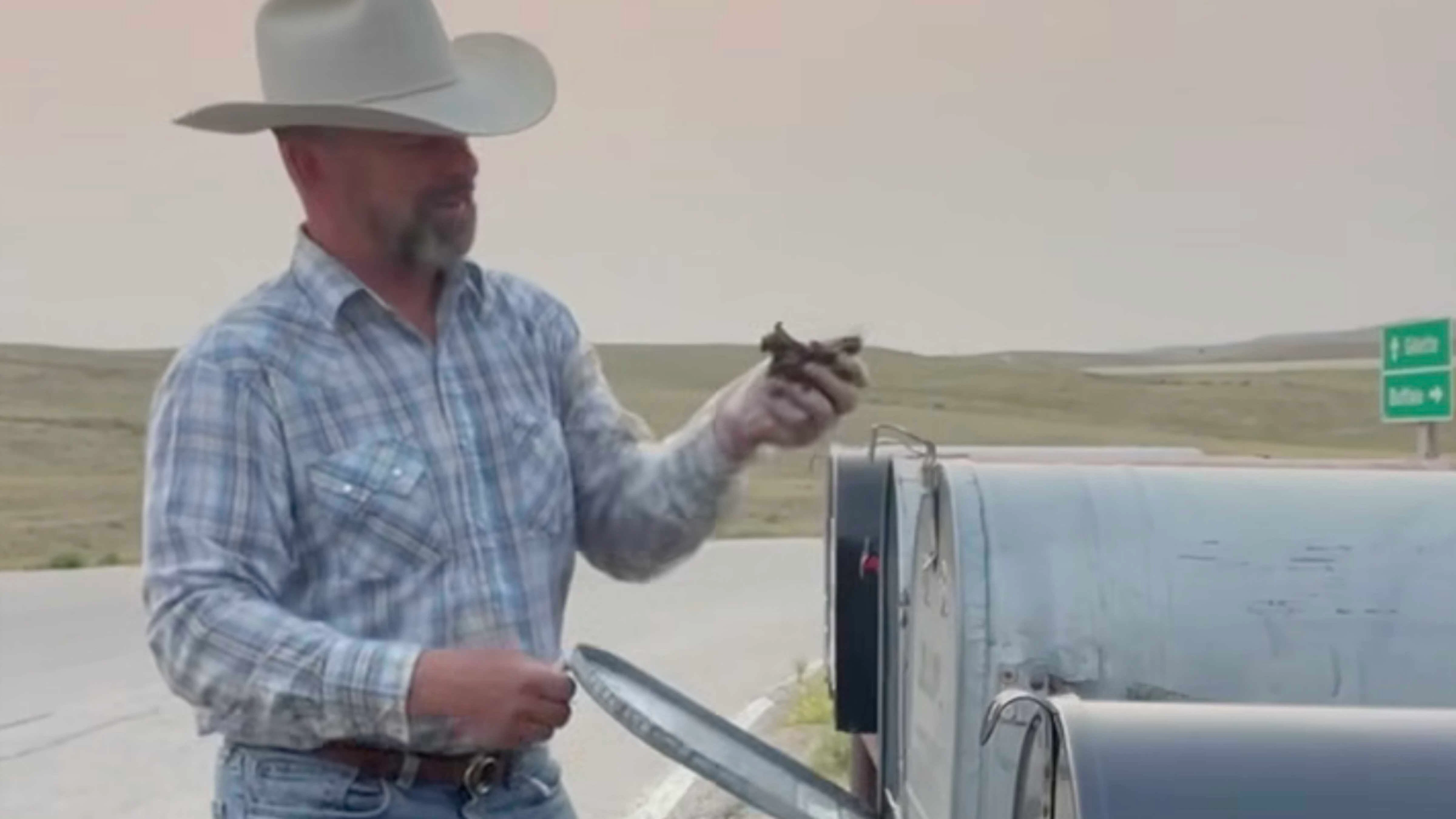 Highly targeted gubernatorial candidate Eric Barlow joked Saturday about all the negative campaign ads by donning a vet glove and pulling yak dung from his own mailbox. “That’s not how we treat people in Wyoming,” he said in a social media video.