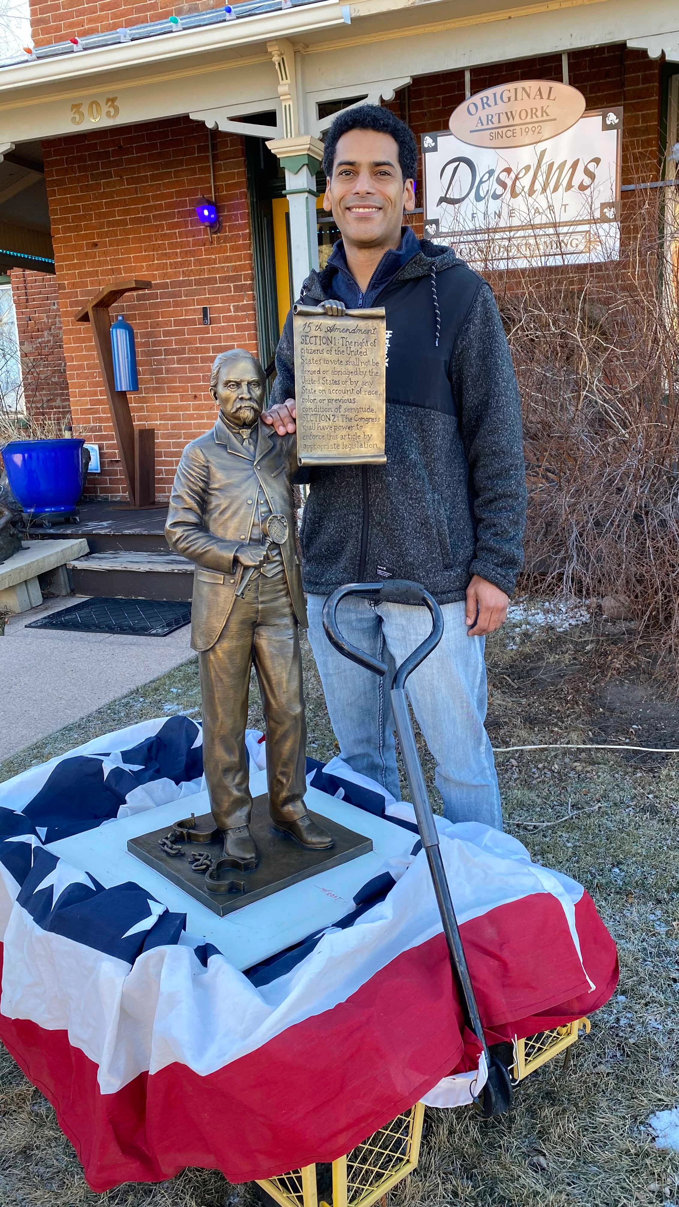 Sculptor LaQuincy Reed created the bronze statue of former slave, Barney Ford. Before he began the project, Reed said he didn’t realize just how important Ford was to Wyoming and Colorado history. Reed was inspired by Ford’s story of persistence and said that history is worth remembering.