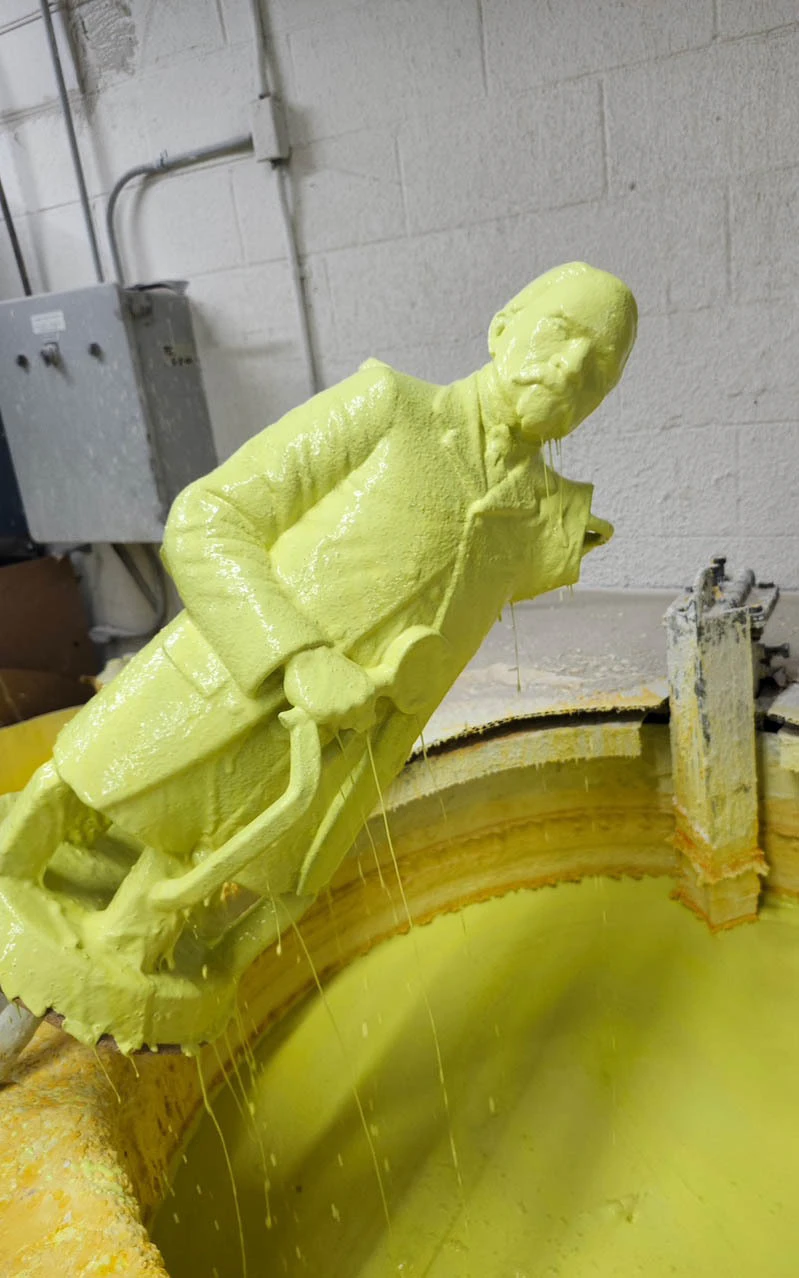 As part of the process of creating the bronze statue to honor former slave, Barney Ford,  the foundry used the ‘lost-wax casting method.’