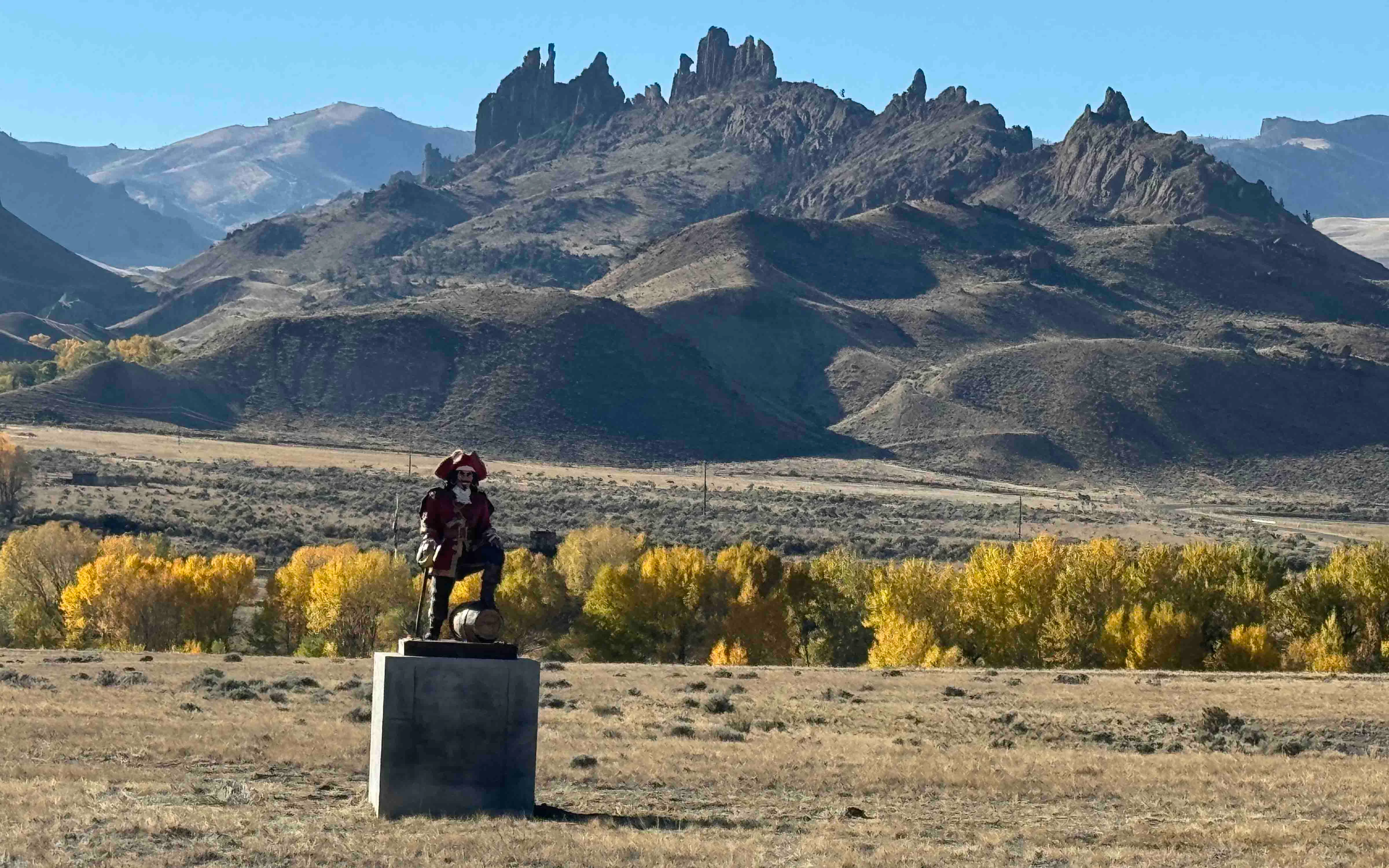 The iconic Wapiti Big Boy, perched along the North Fork Highway between Cody and Yellowstone National Park for 13 years, has been replaced by Seagram's Captain Morgan. Not to worry, says owner James Geier: Big Boy will return after a little rehab.