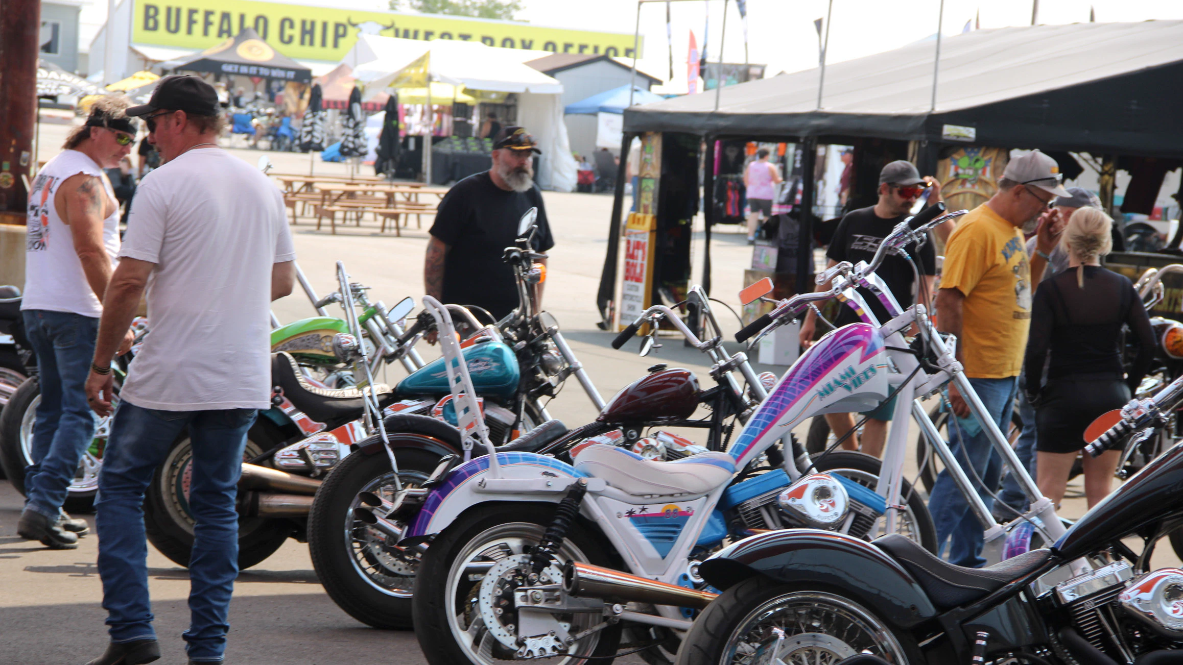 Motorcycles and slingshots of every shape, size and color pack the Buffalo Chip during the Sturgis Motorcycle Rally