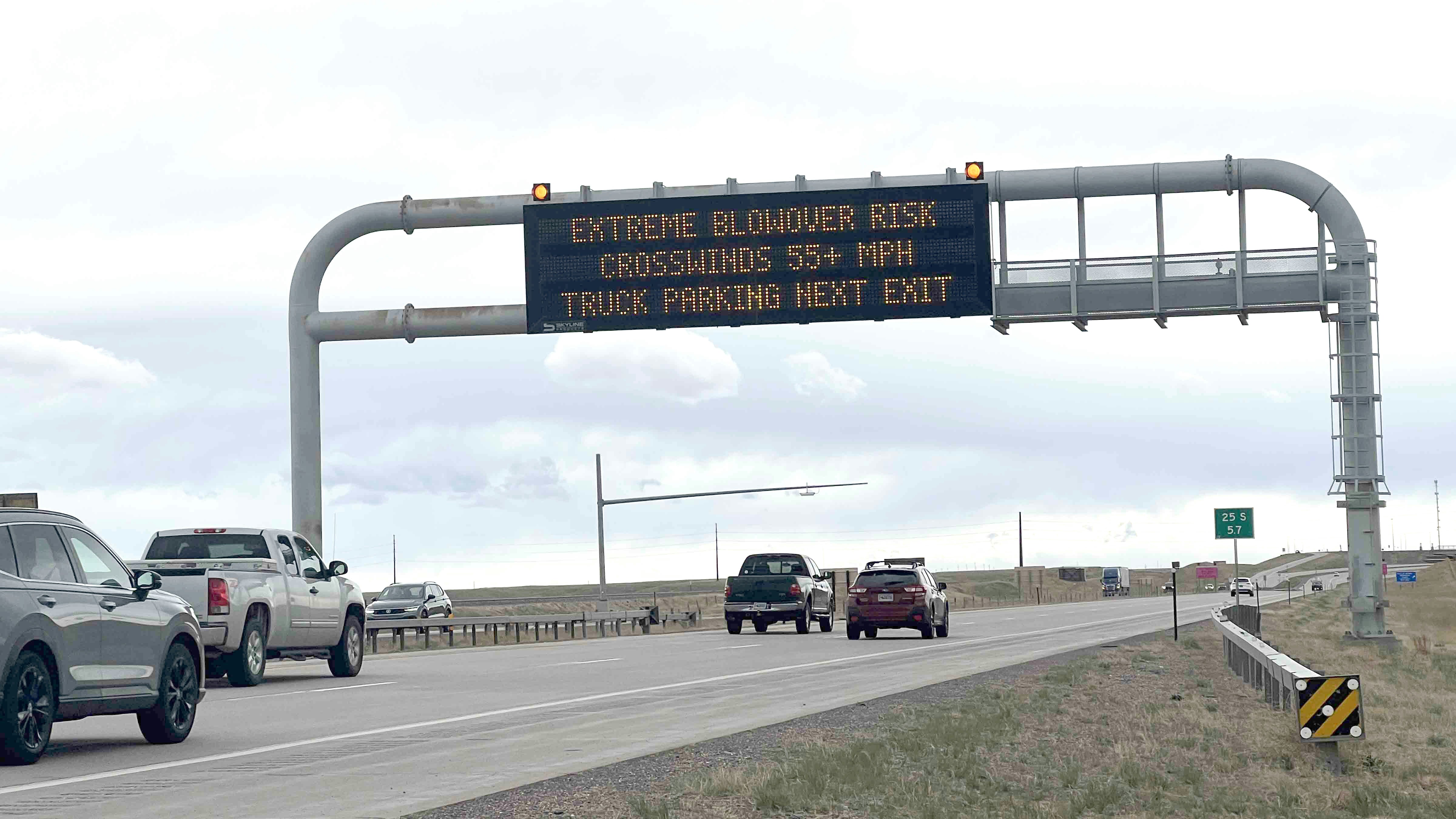 High blowover risk on Interstate 25 outside of Cheyenne on May 6, 2024