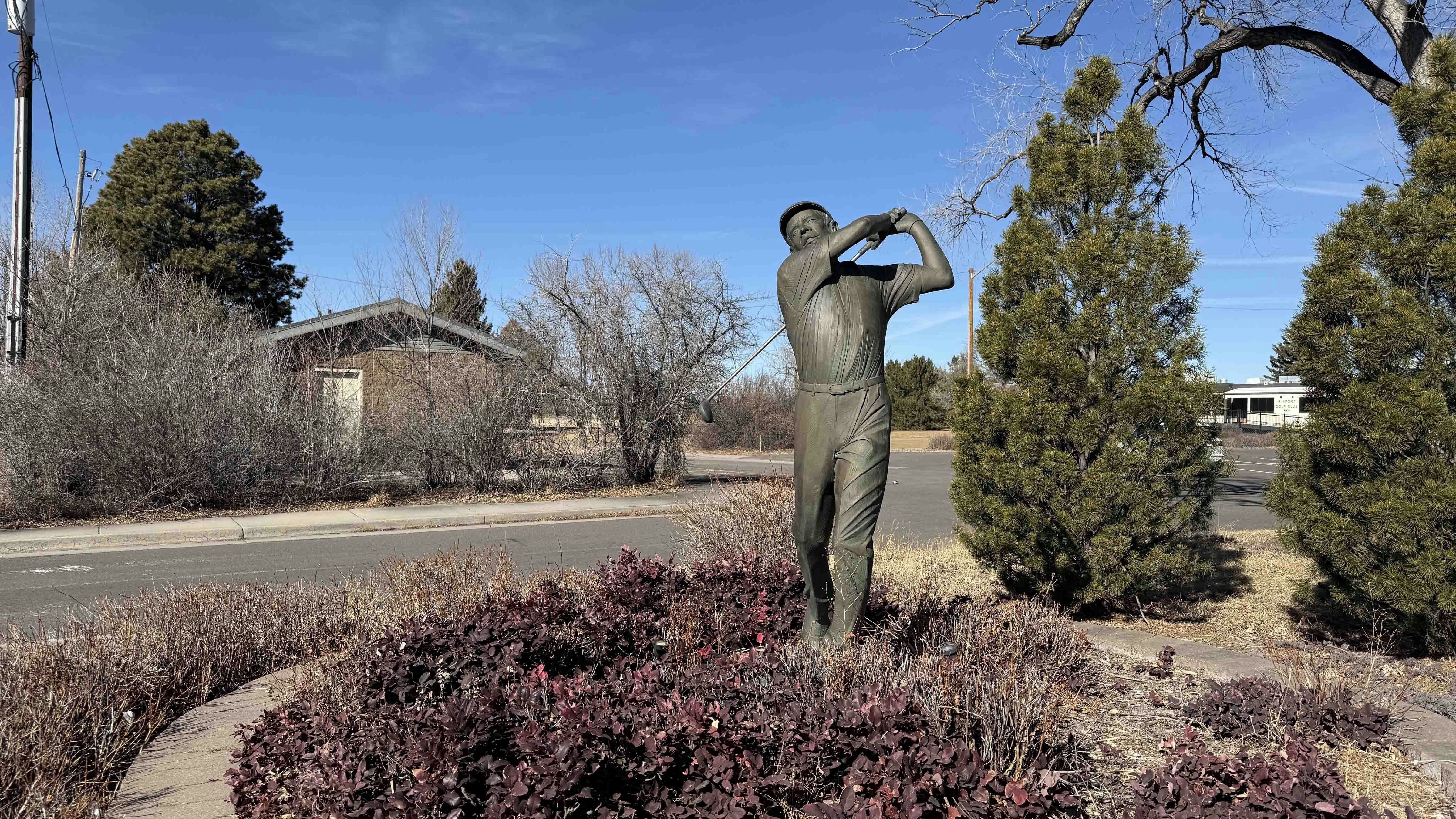 The only golfer getting any action at the Airport Golf Course this time of year is the bronze golfer outside of the course