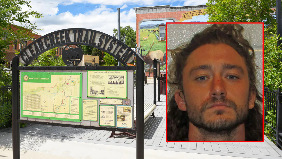 Mitchell Wilcox, a 30-year-old Buffalo man, is accused of randomly attacking two women with a rock on the Clear Creek Trail and is jailed on $2 million bond.