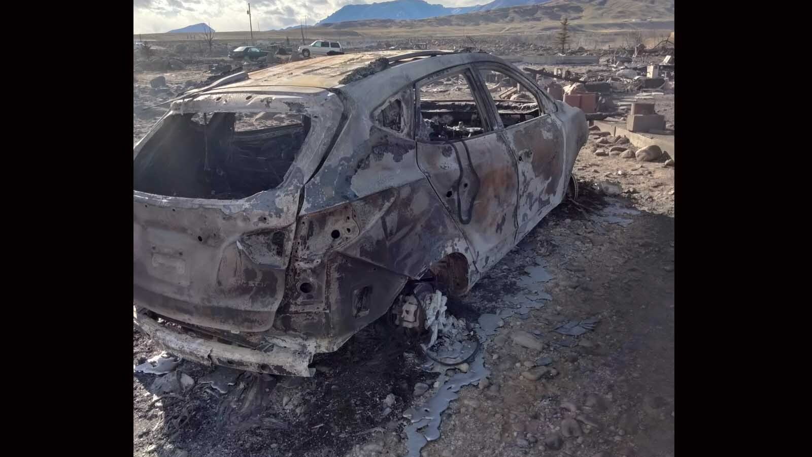 Burned car clark