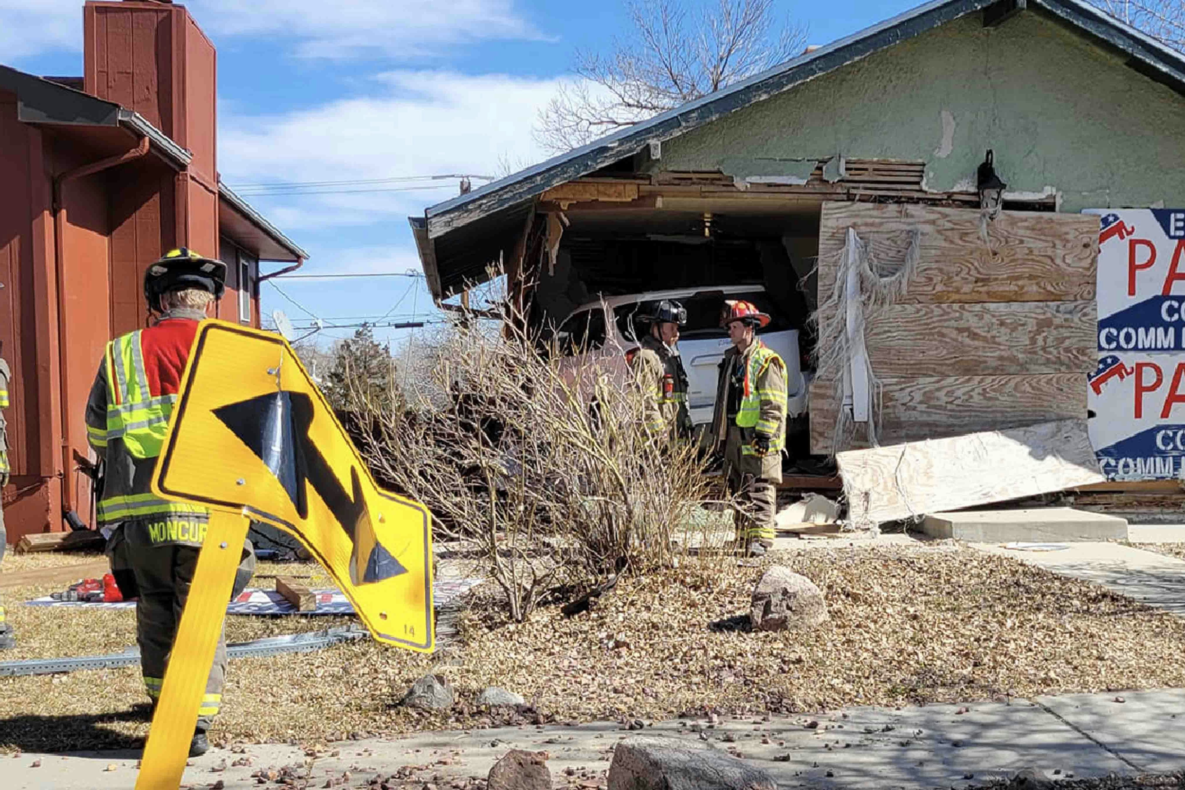 Casper fire and police personnel were called to the intersection of 13th and McKinley streets on Sunday to find a driver suffering a medical emergency who had plowed into a house.