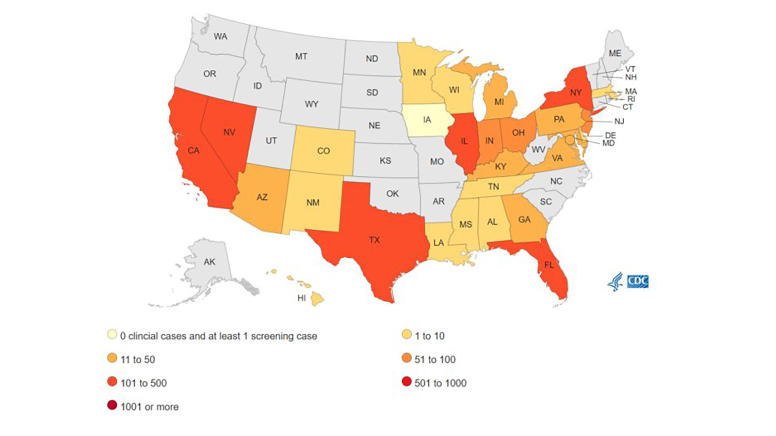 Cdc data tracking candida auris