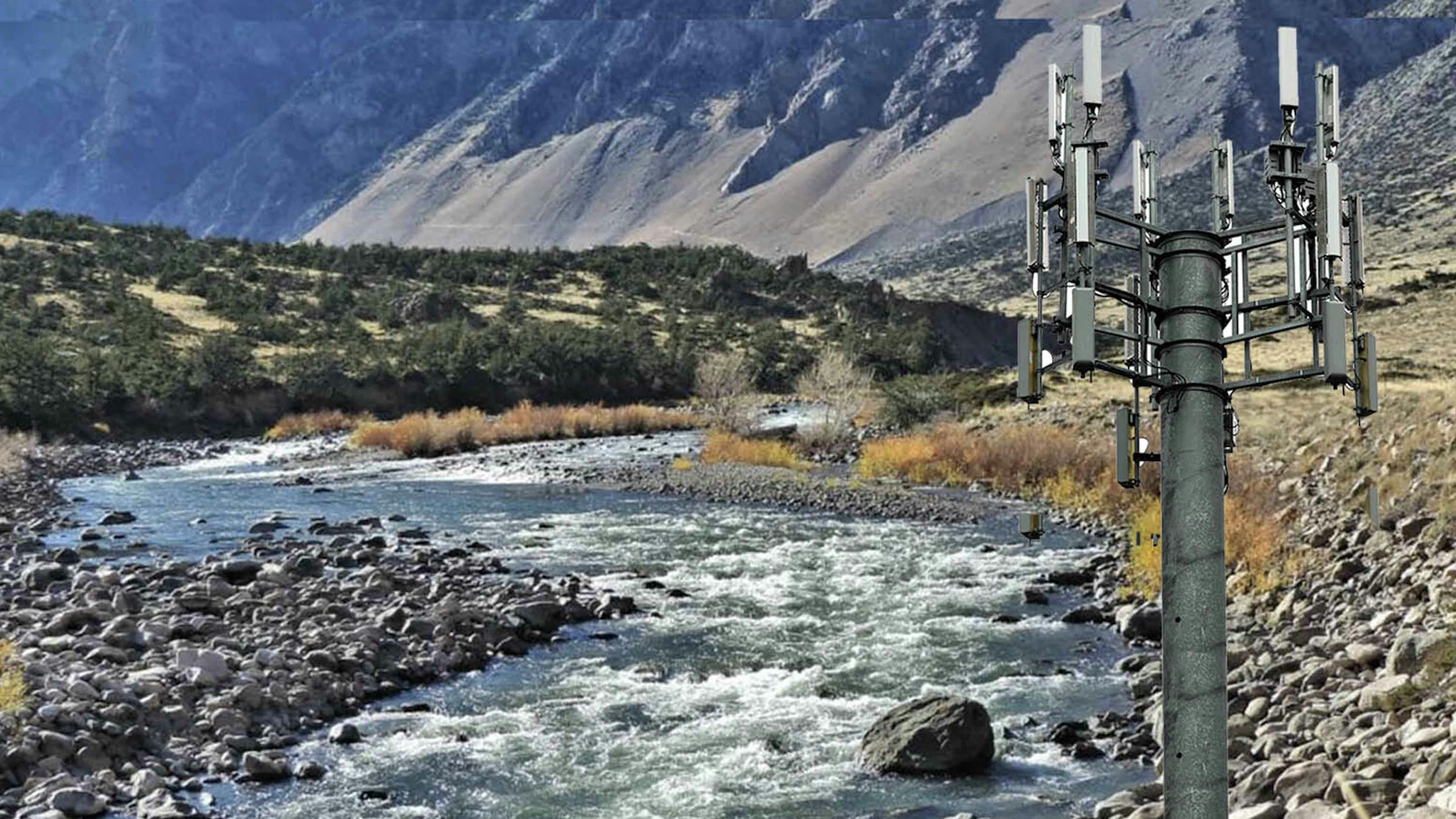 A cell tower is inserted into the Wapiti Valley in this Cowboy State Daily illustration.