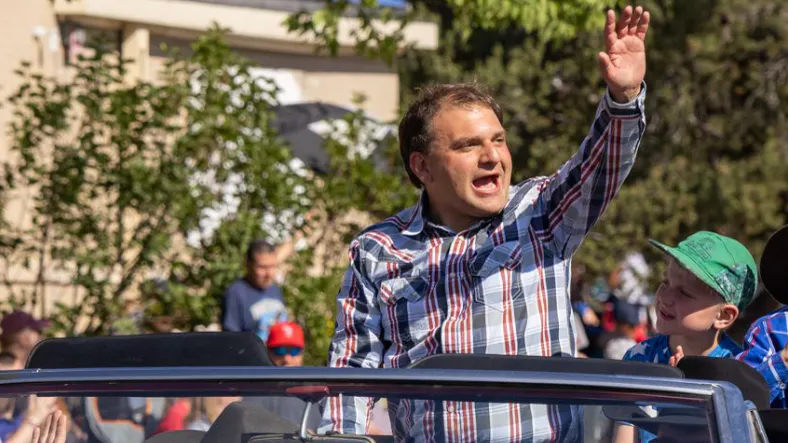 Secretary of State Chuck Gray, seen here during the Cheyenne Fourth of July Parade, calls a report that the U.S. House race in Wyoming is no longer "solid Republican" "fake news."