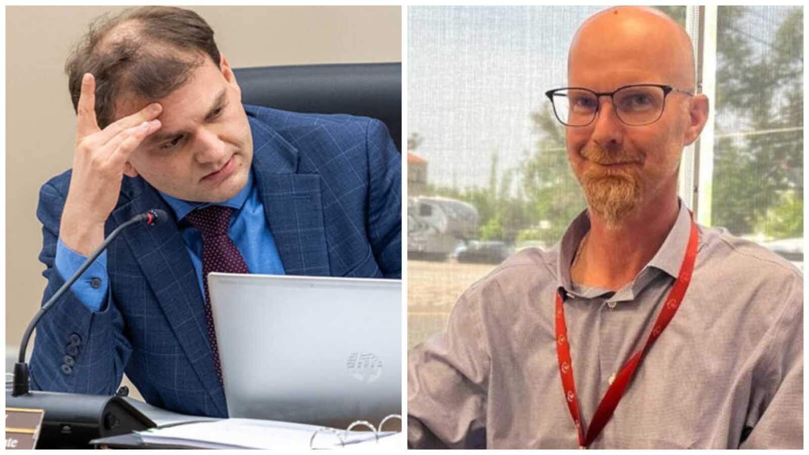 Secretary of State Chuck Gray (left) doesn't believe Vic Miller's AI campaign is legal.