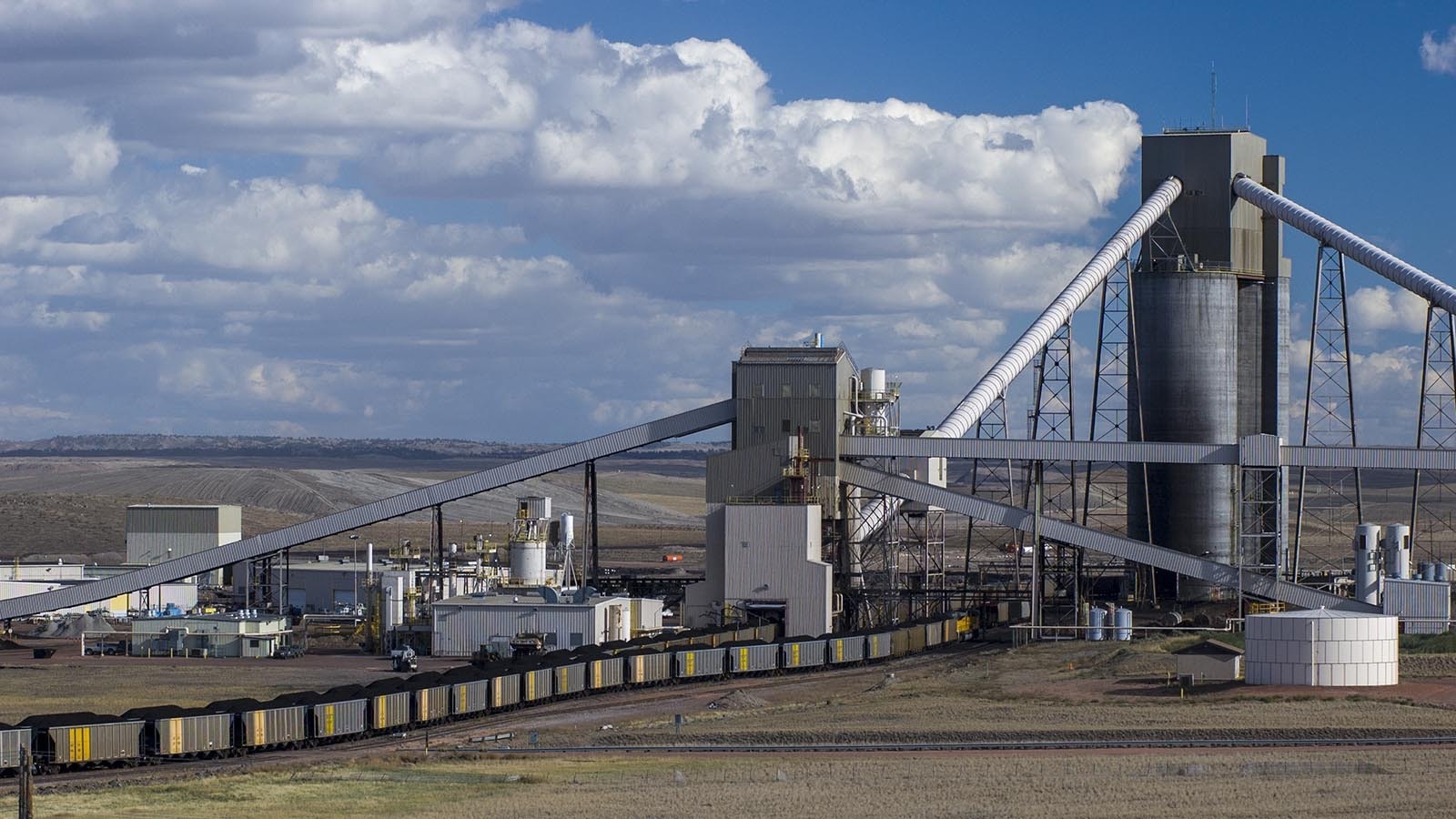 A coal train is loaded at a Wyoming coal mine in this file photo.