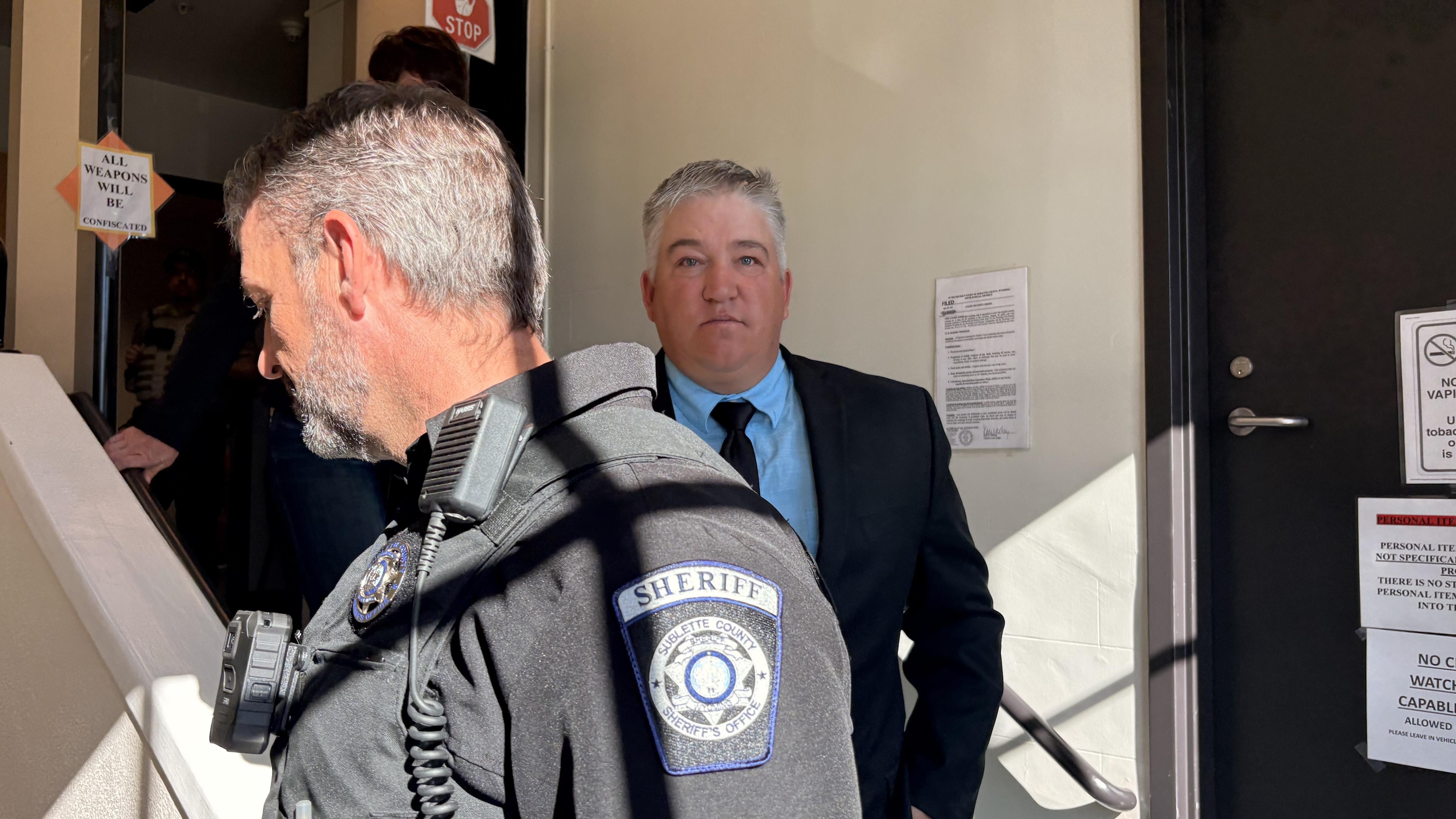 Cody Roberts outside of Sublette County District Court on Wednesday, April 8, 2026
