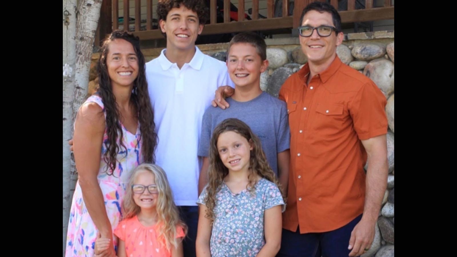 Cody Thomas (far right) was headed to the Wyoming Law Enforcement Academy in Douglas when the accident occurred. He is now recovering at home.