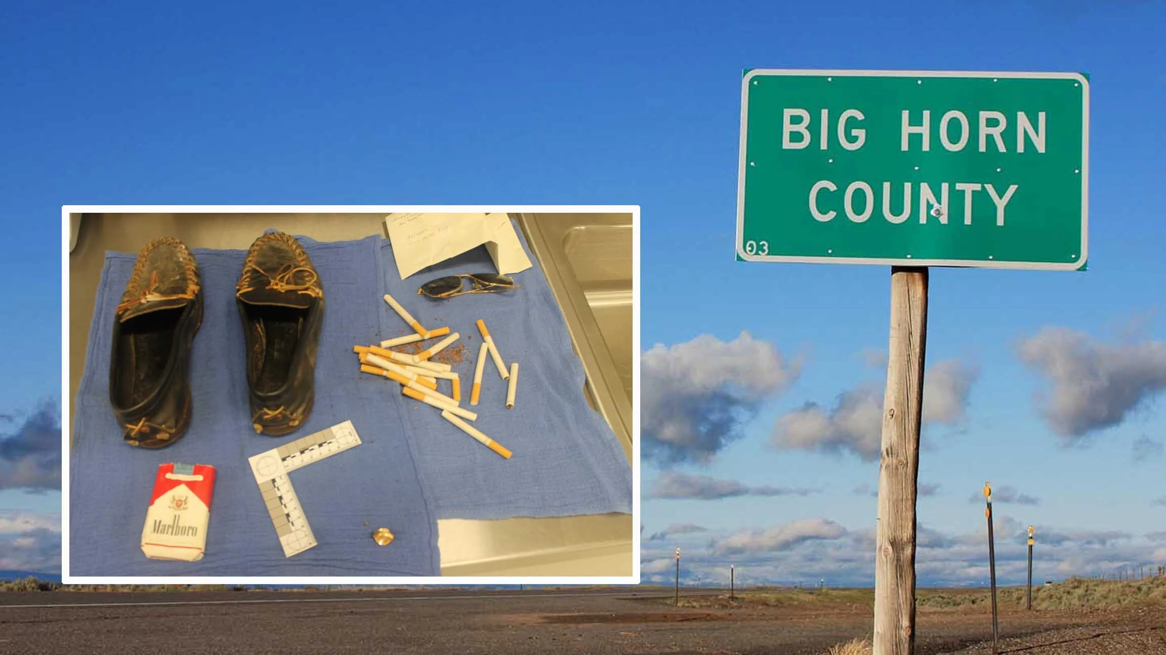 Leather moccasins, Marlboro cigarettes and prescription sunglasses were among the items found on the bank of the Greybull River near where an unidentified young man's body was discovered in 1973.