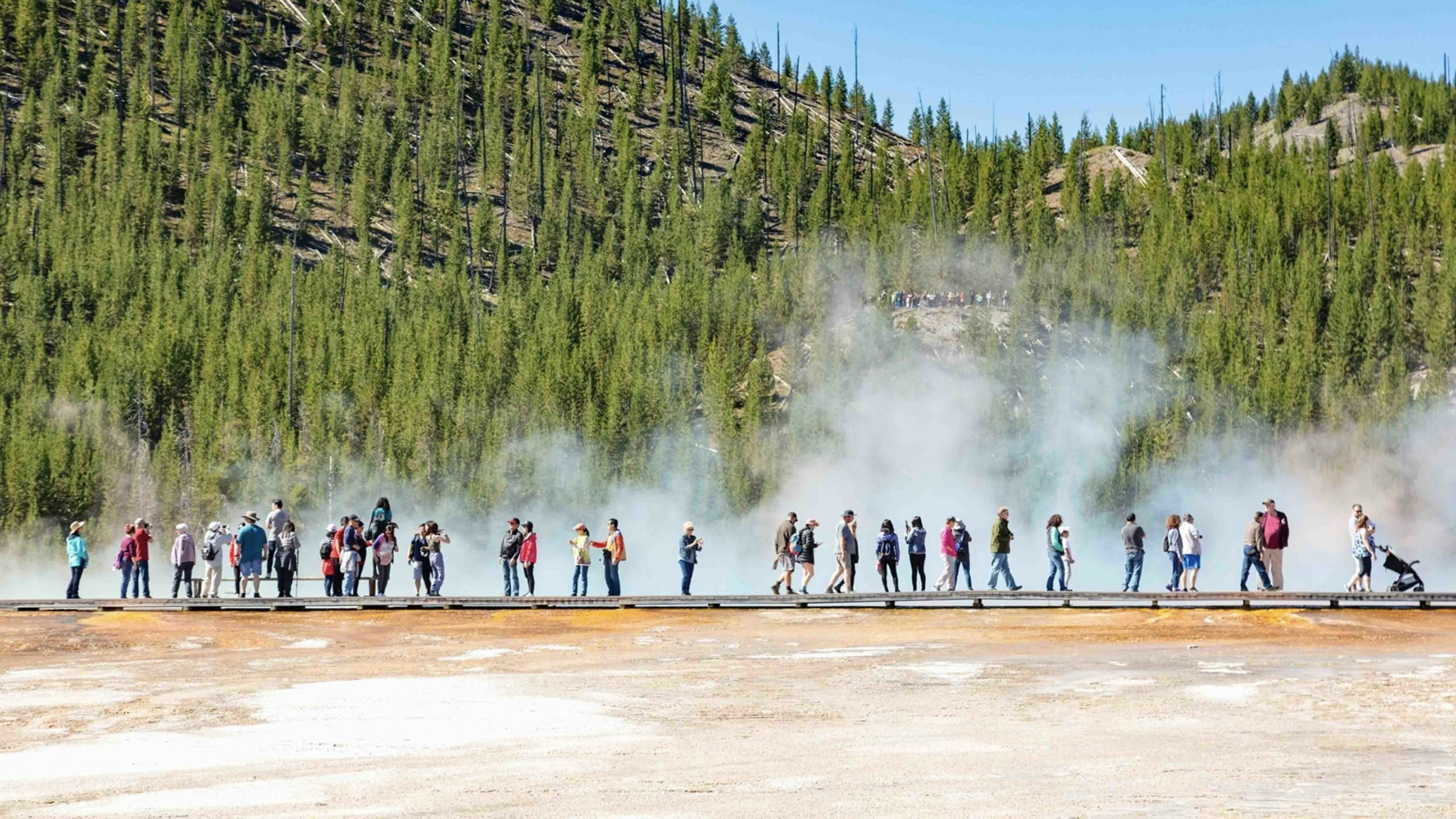 Crowds at yellowstone scaled