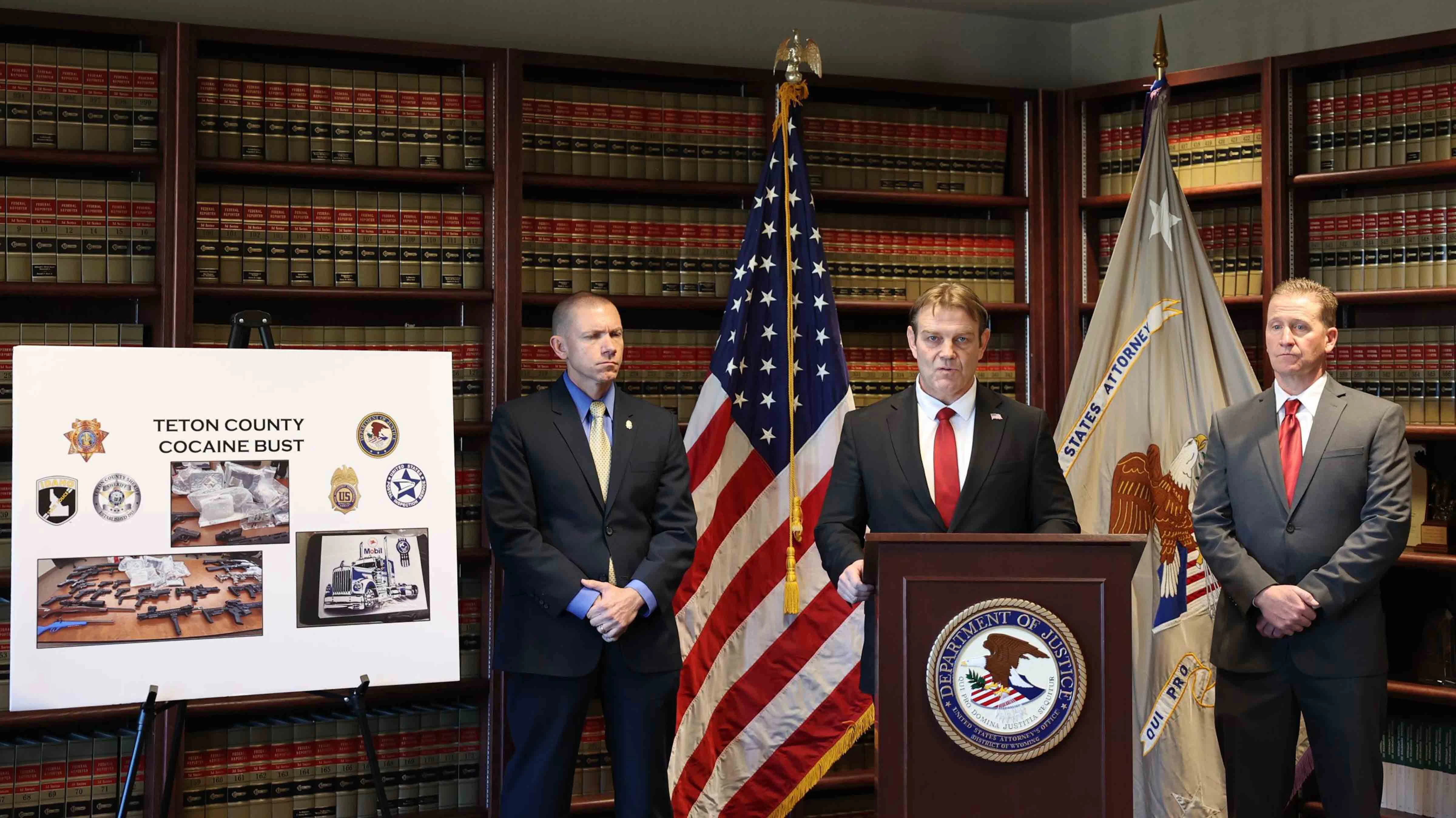 Wyoming's U.S. Attorney Darin Smith on Friday said federal, Wyoming and Idaho law enforcement have taken down a Jackson-area drug ring with ties to a Mexican drug cartel. "This cooperation works; we take the bad guys off the streets," he said.