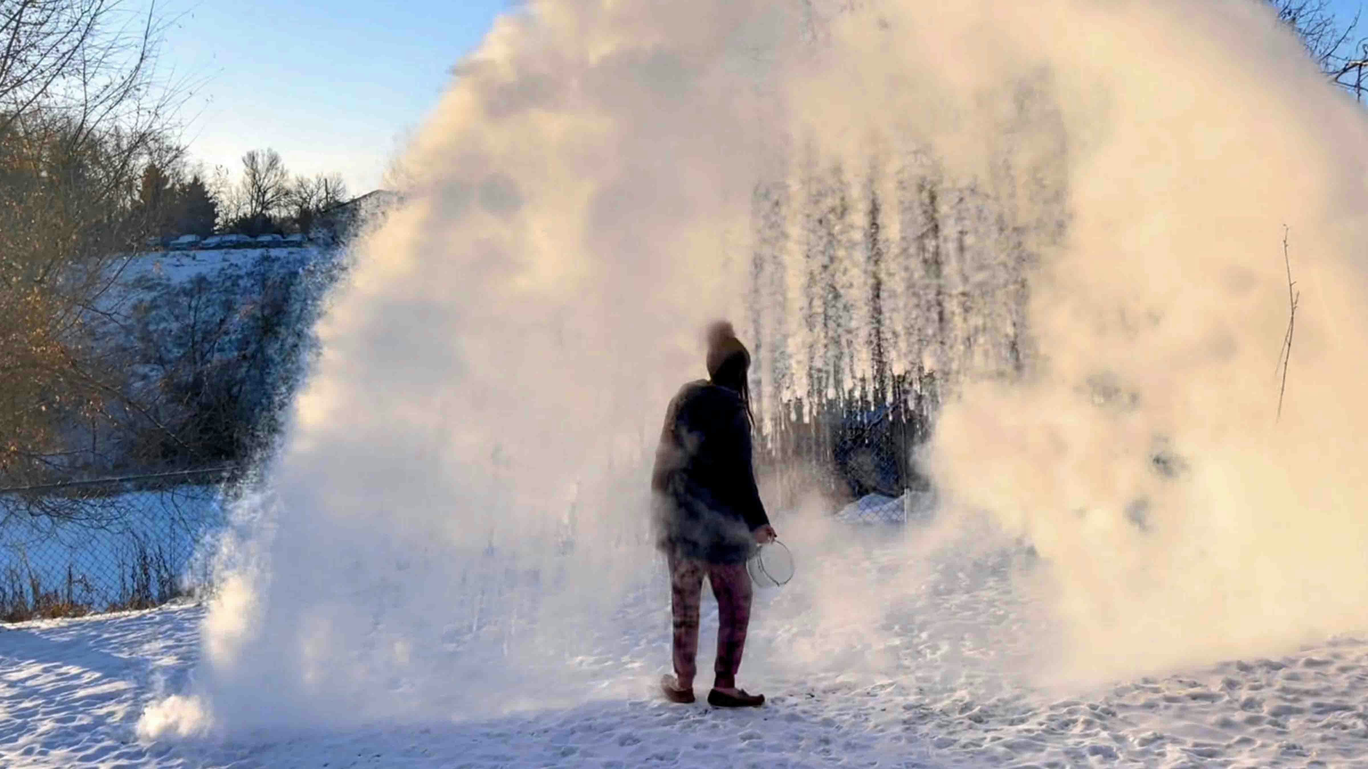 "A little fun with boiling water in this cold weather in Sheridan on Jan 13, 2024