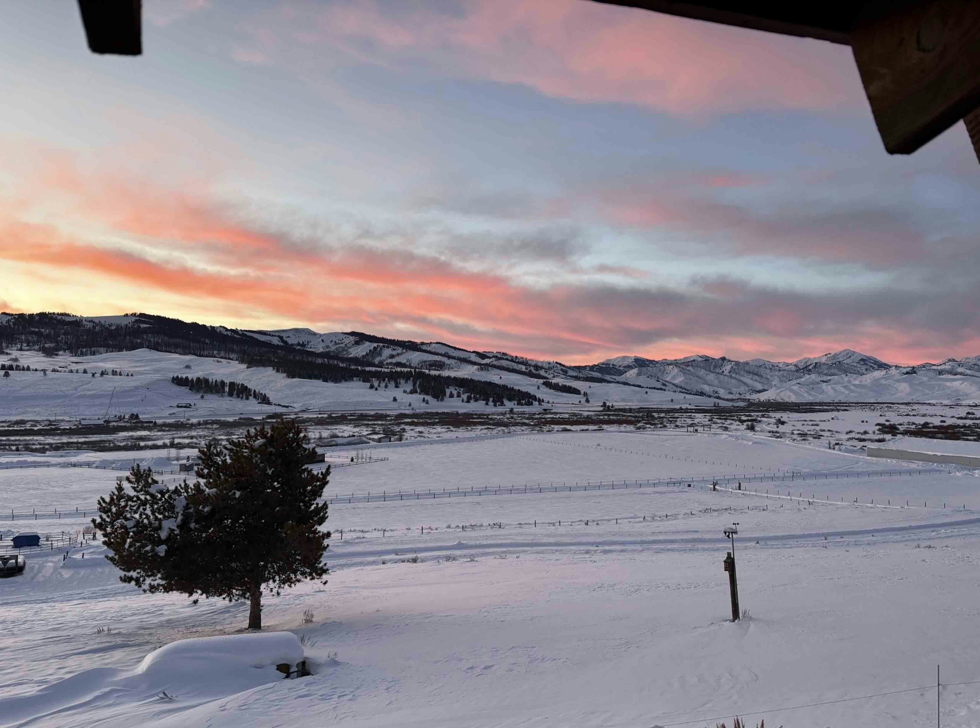"Sunset taken from my front deck in Bondurant."