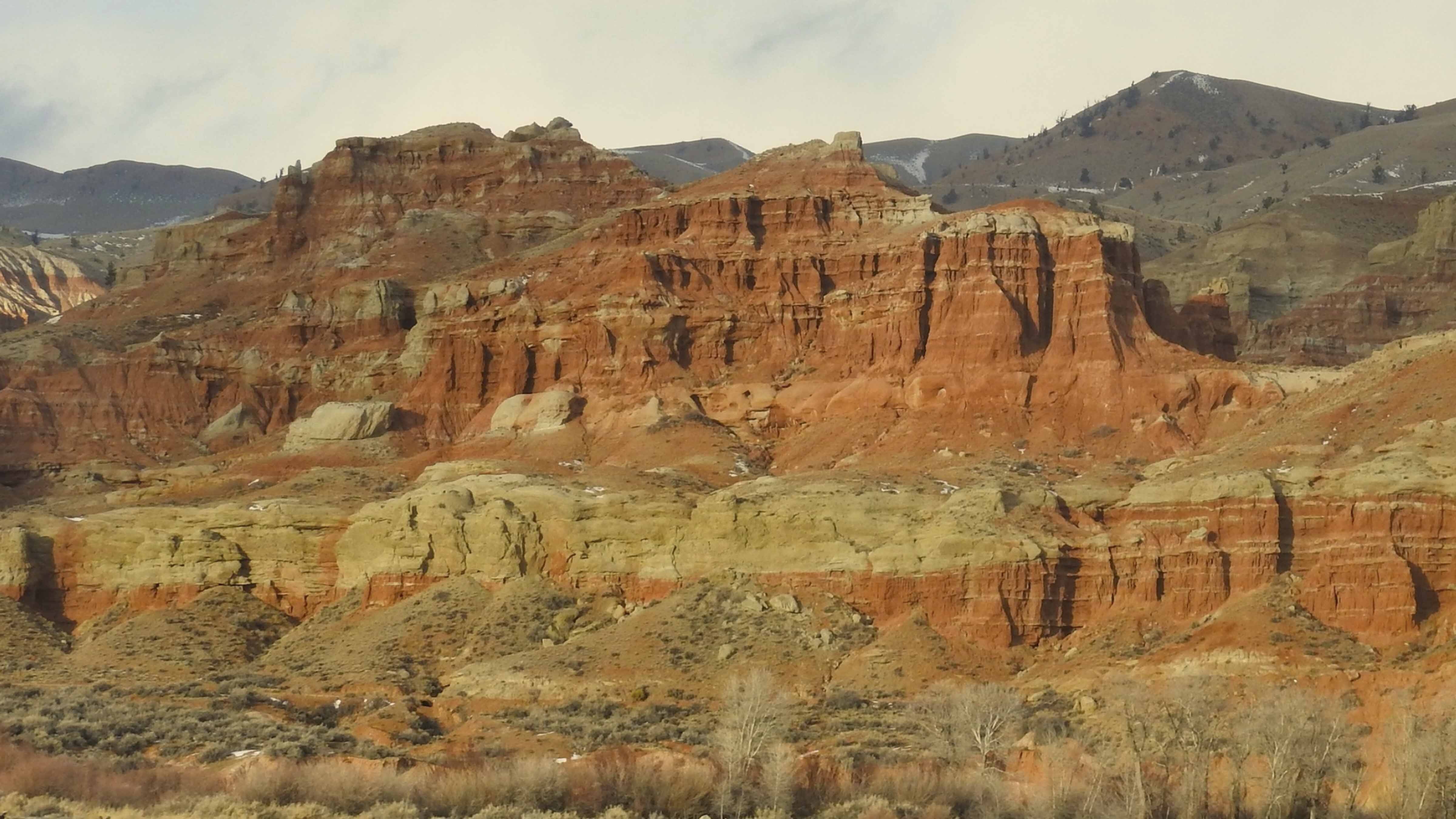 "Dubois Badlands east of Dubois. Still lacking much if any snow in this overly mild winter."