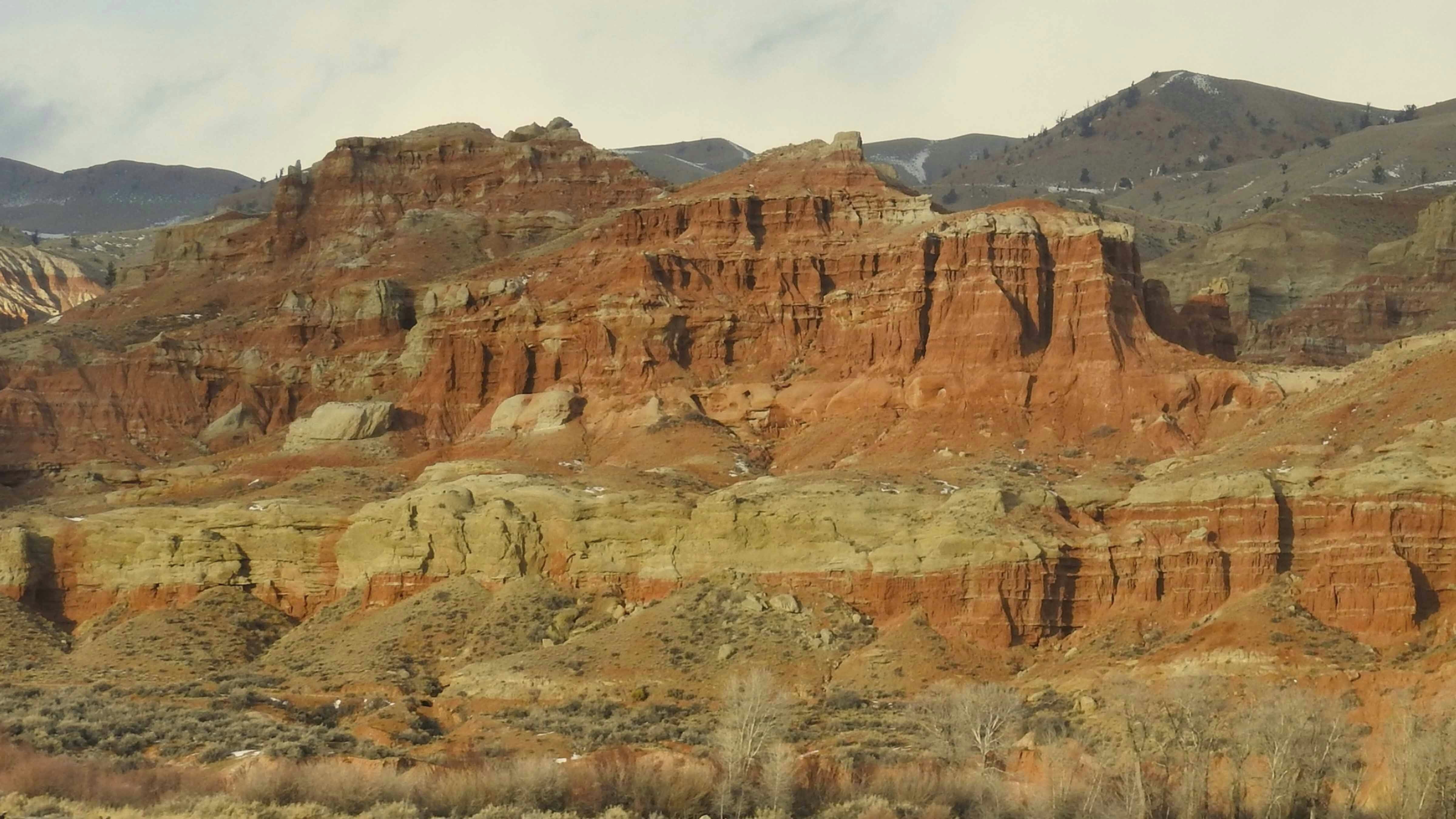 "Dubois Badlands east of Dubois. Still lacking much if any snow in this overly mild winter."