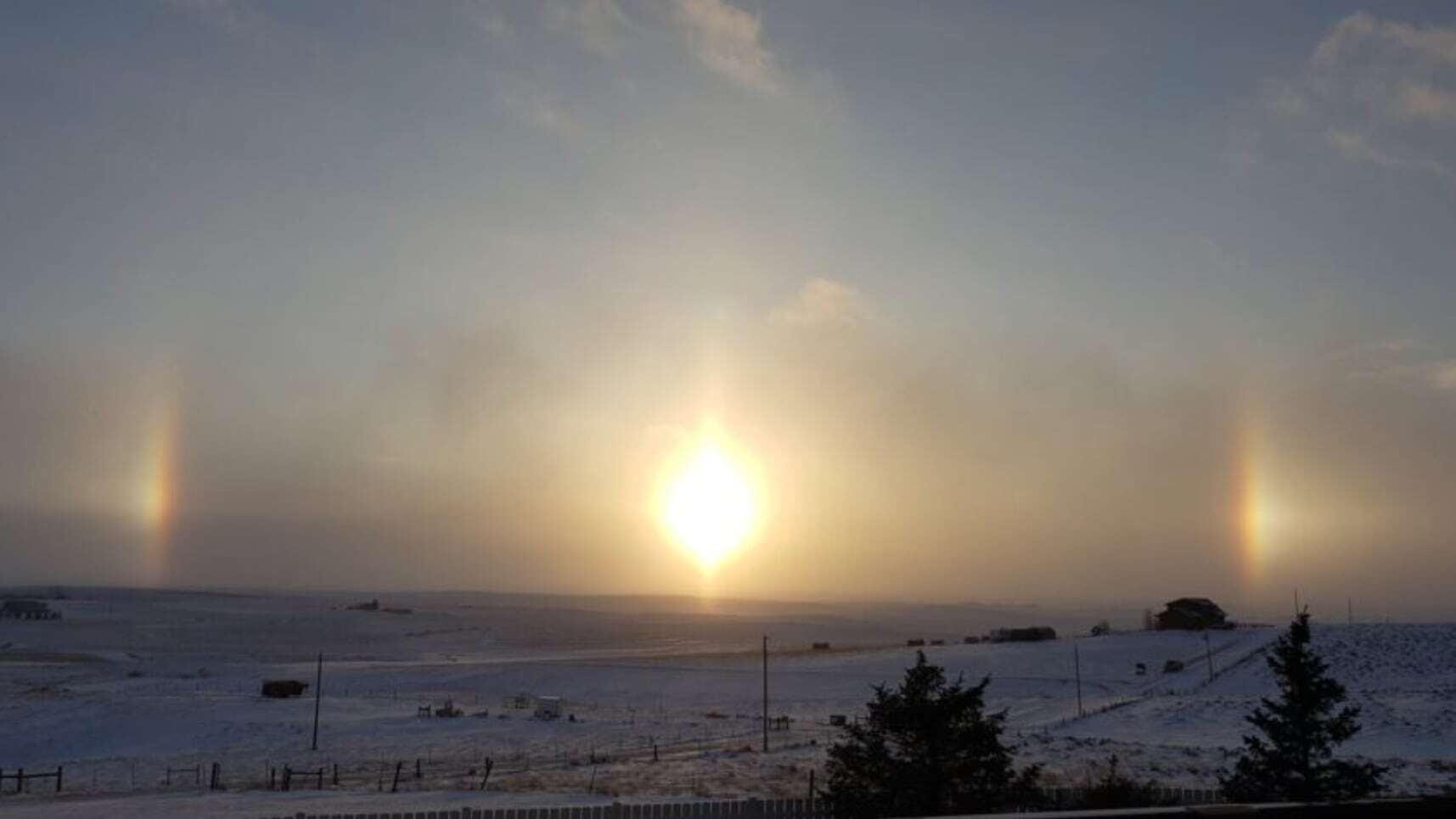 "A sunset picture taken January 19, 2025. Something beautiful to enjoy during this frigid weather." 10 miles west of Gillette, WY