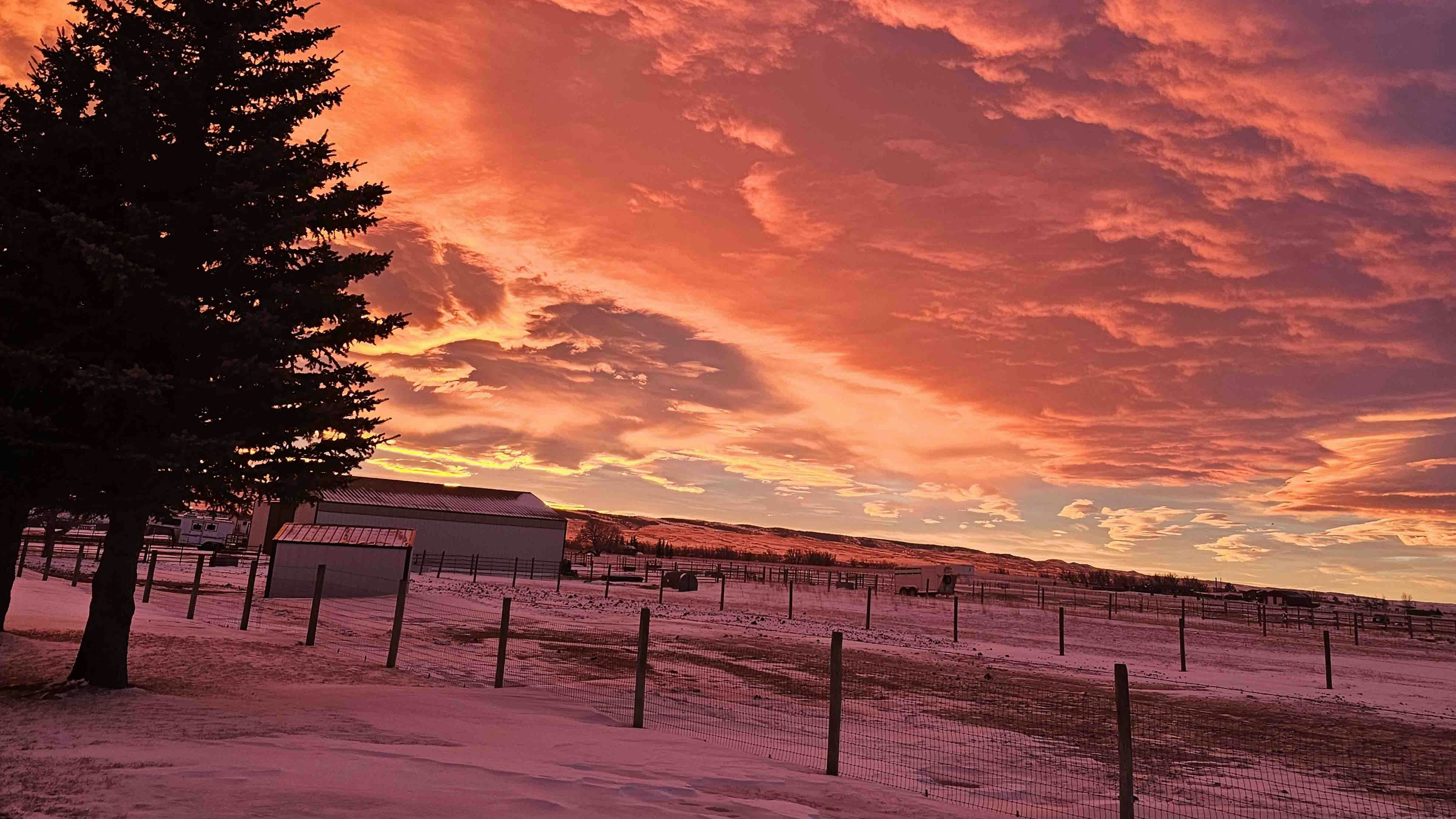 Sunrise in Laramie on Jan 17, 2024