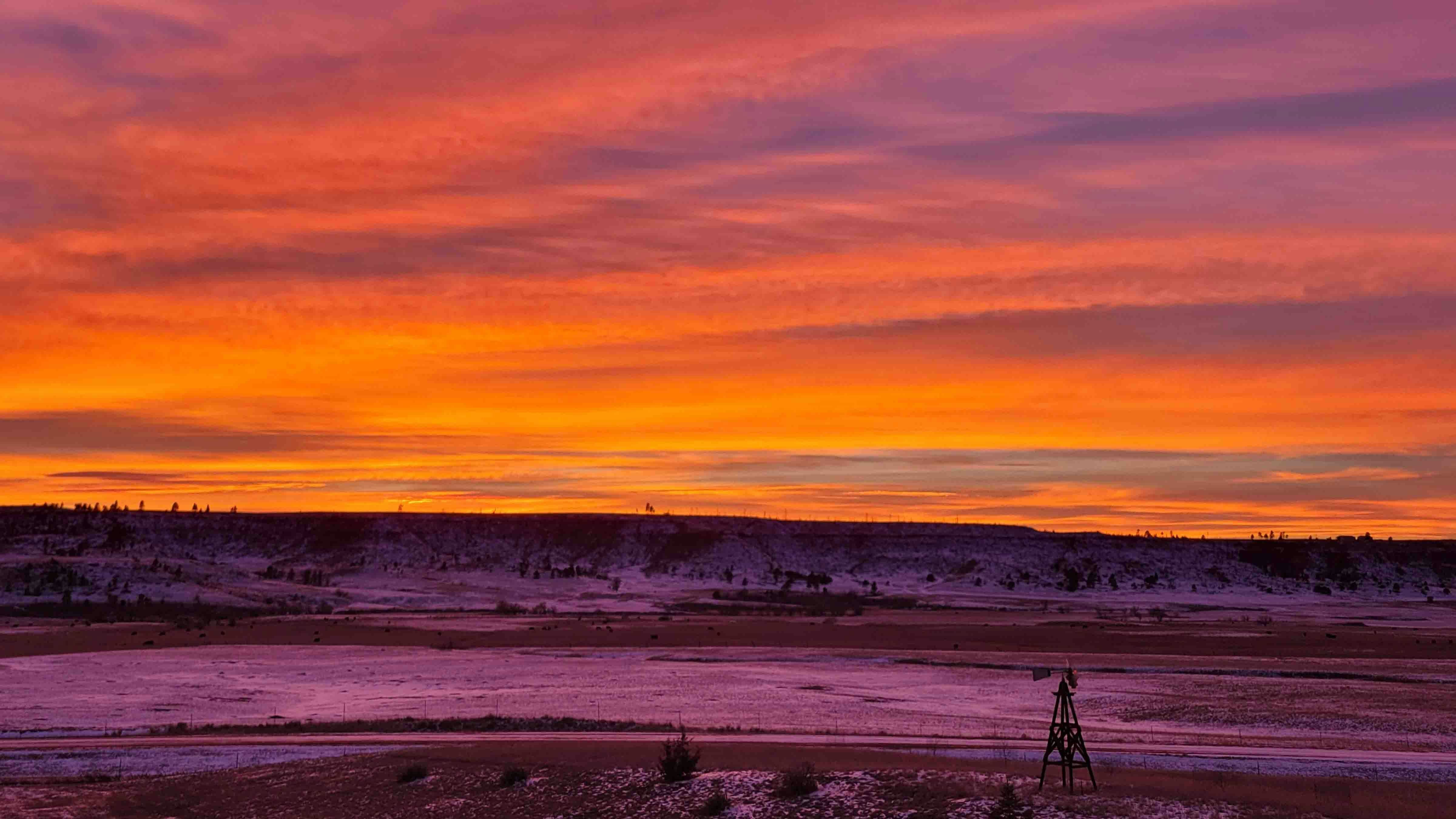 Sunset on Inyan Kara Creek