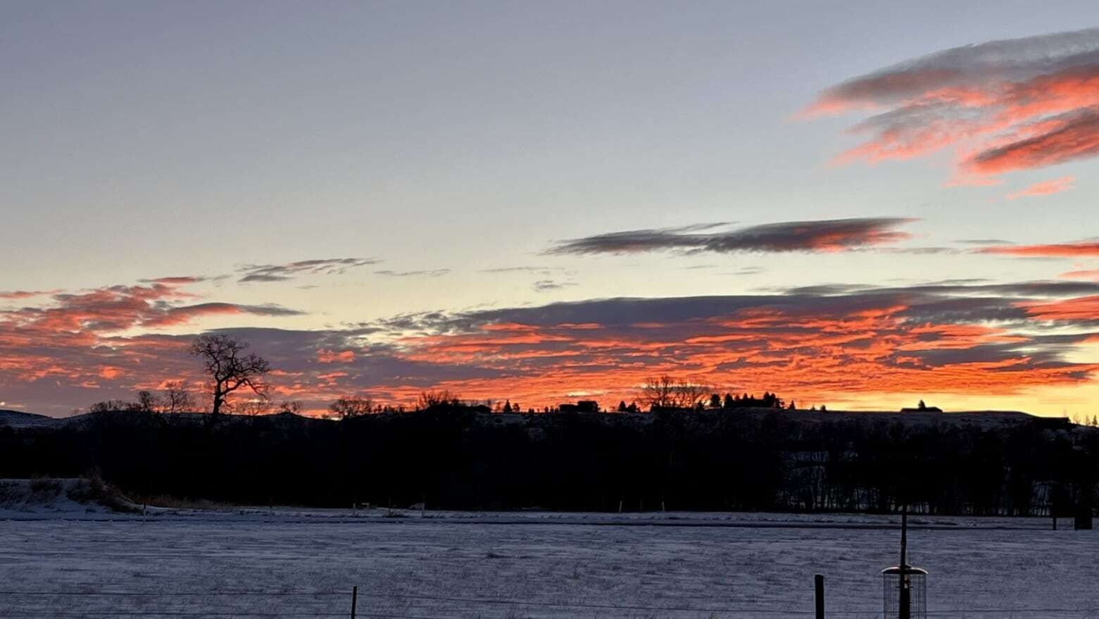 "Clear skies overlaid with beautiful sunrise near Big Horn."