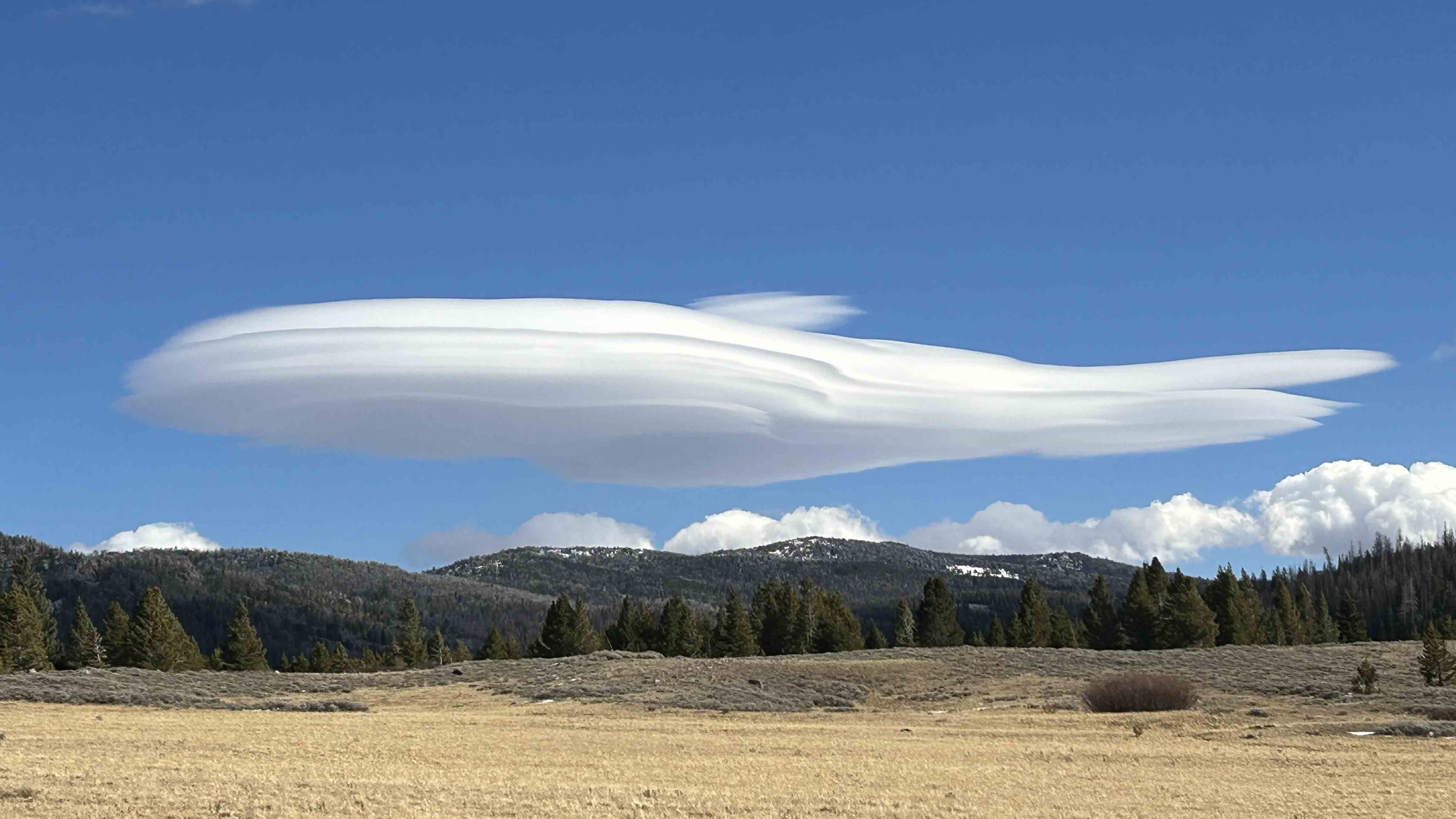 A whale cloud on Union Pass above the Wind River Mountains yesterday afternoon.