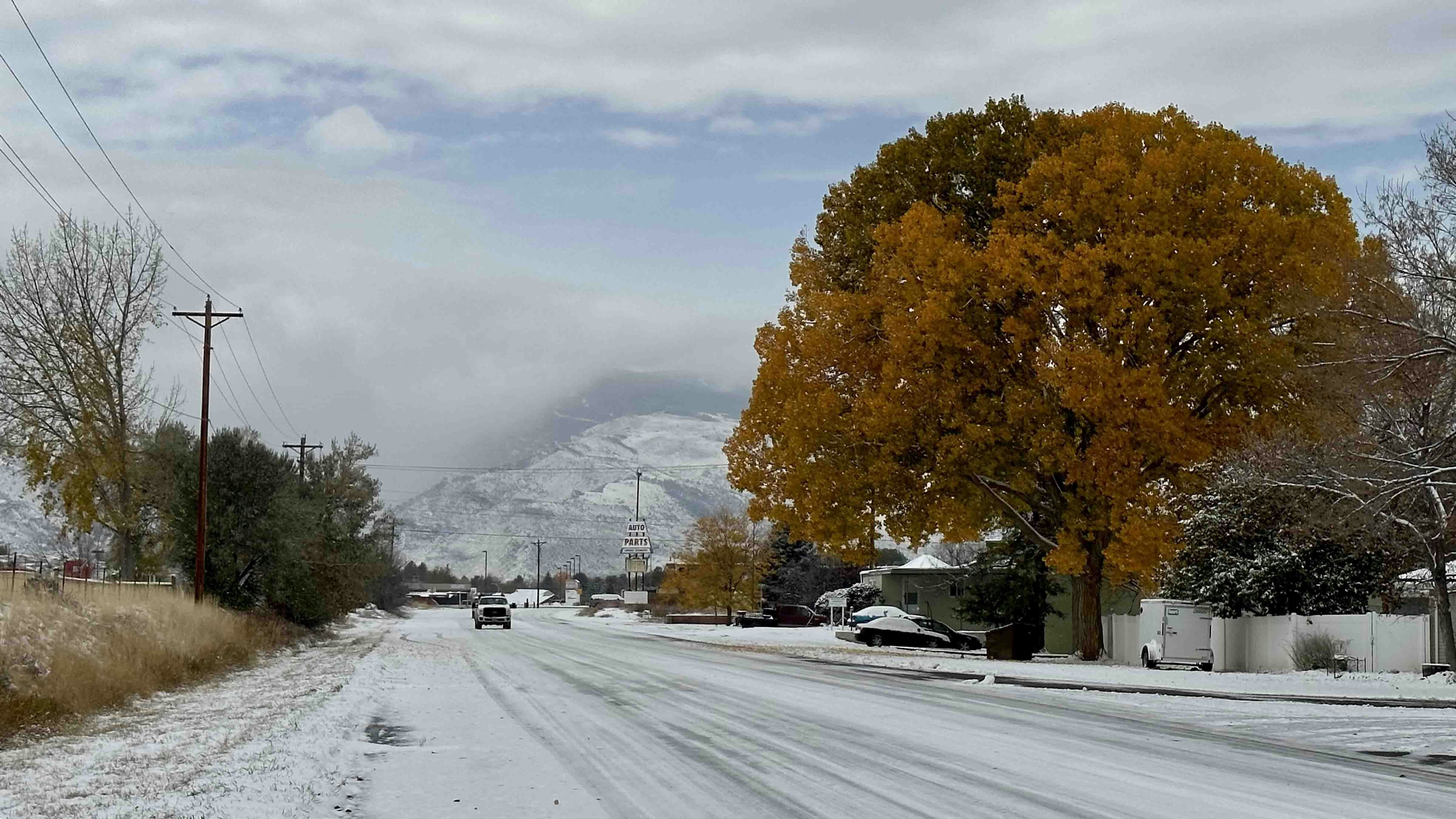 Winter-like weather moves into Cody, Wyoming, on Oct. 26, 2023.