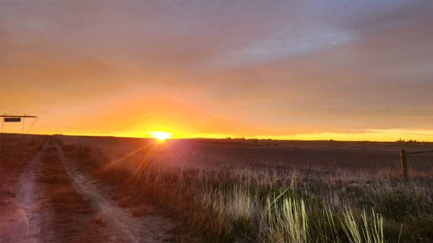 Sunrise near Huntley, Wyoming