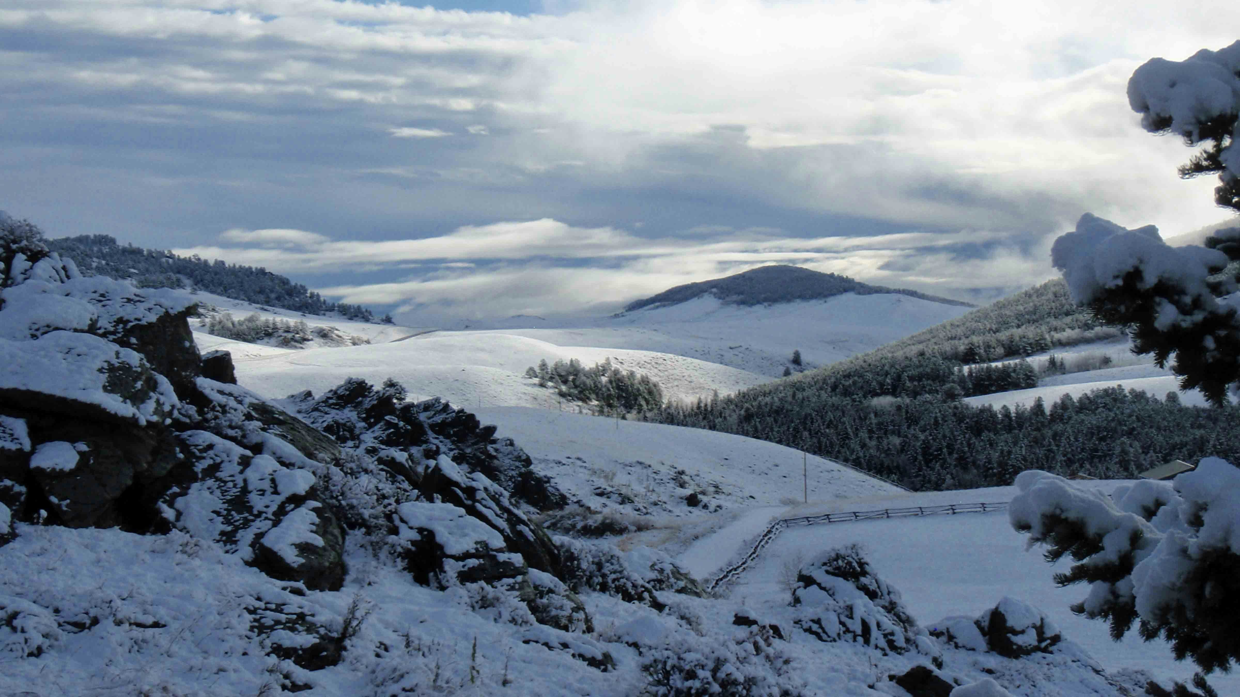 "Snows we got in the Big Horn Mountains west of Buffalo Sunday night."